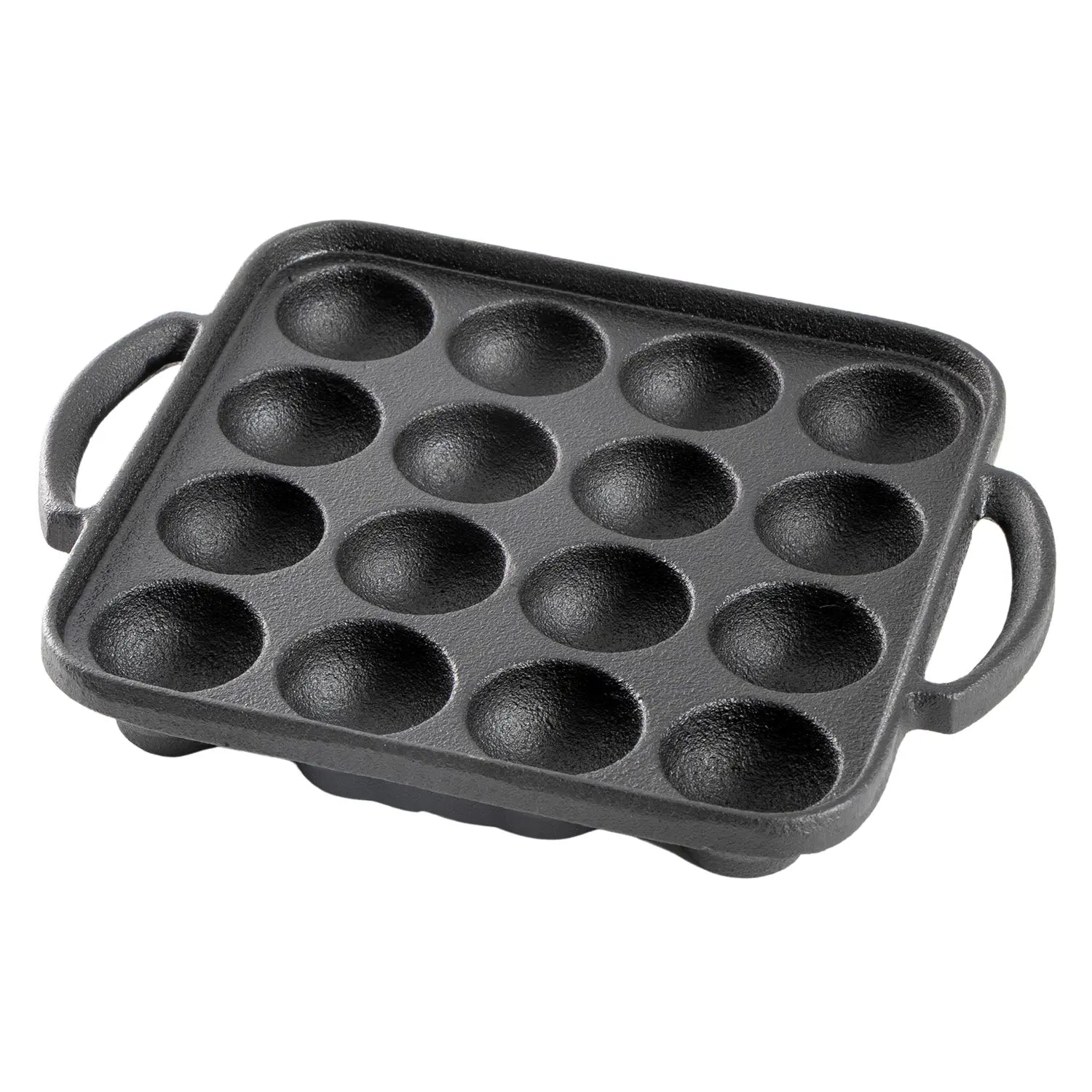 Premium Ikenaga Induction Cast Iron 16-Ball Takoyaki Pan - Japanese Octopus Ball Maker for Home Cooking, Party Snacks & Street Food Style Appetizers