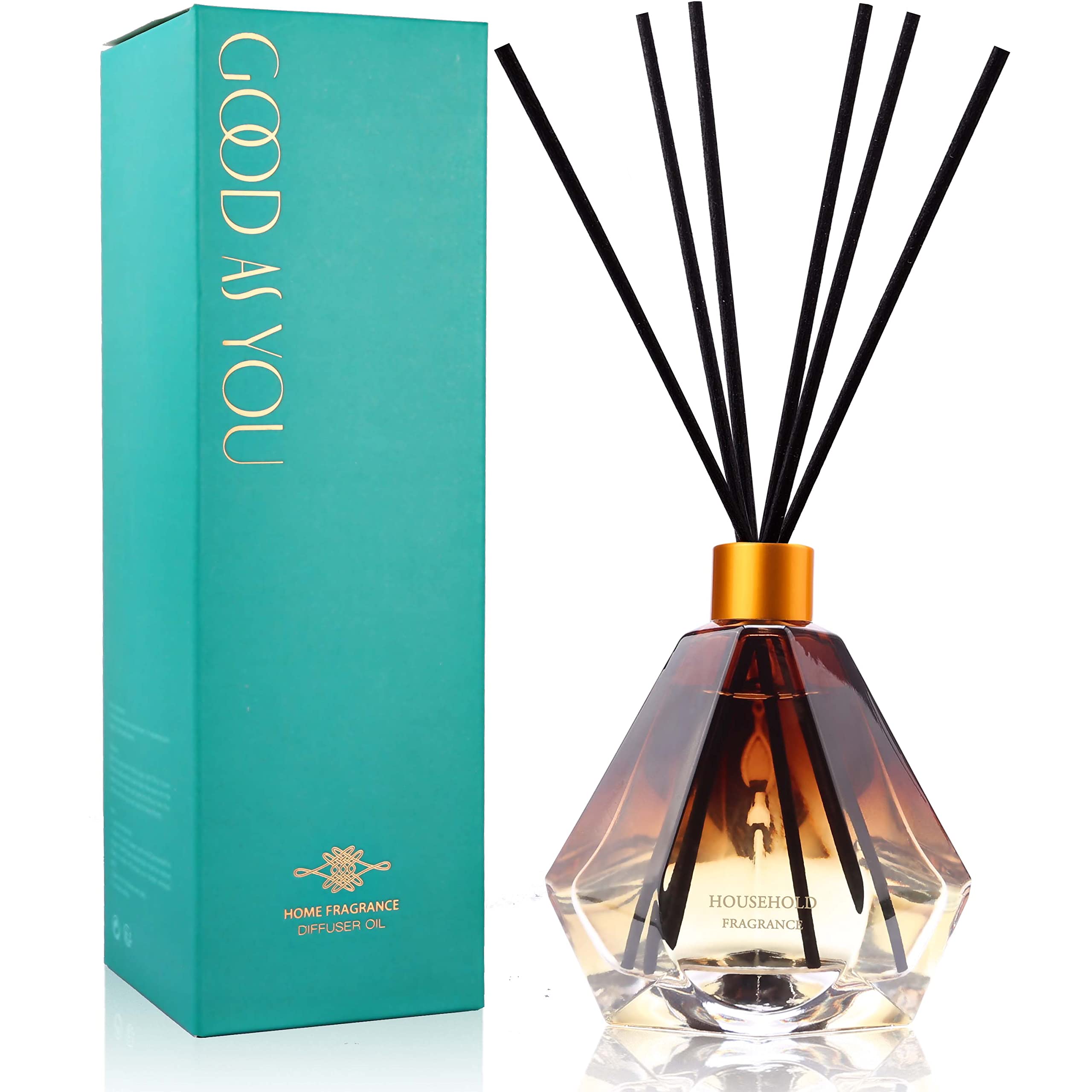 Premium Reed Diffuser Set - Gardenia Scented Home Fragrance with 3.4 fl oz Essential Oils | Natural Air Freshener for Bathroom, Bedroom, Office & Shelf Decor | Long-Lasting Aroma for Relaxation & Stress Relief