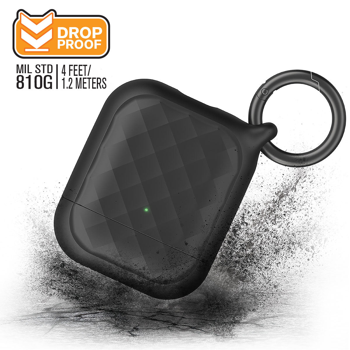 Premium AirPods 1st & 2nd Gen Protective Case with Carabiner Clip - Durable Cover for Apple Wireless Earbuds - Perfect for Gym, Travel & Outdoor Activities
