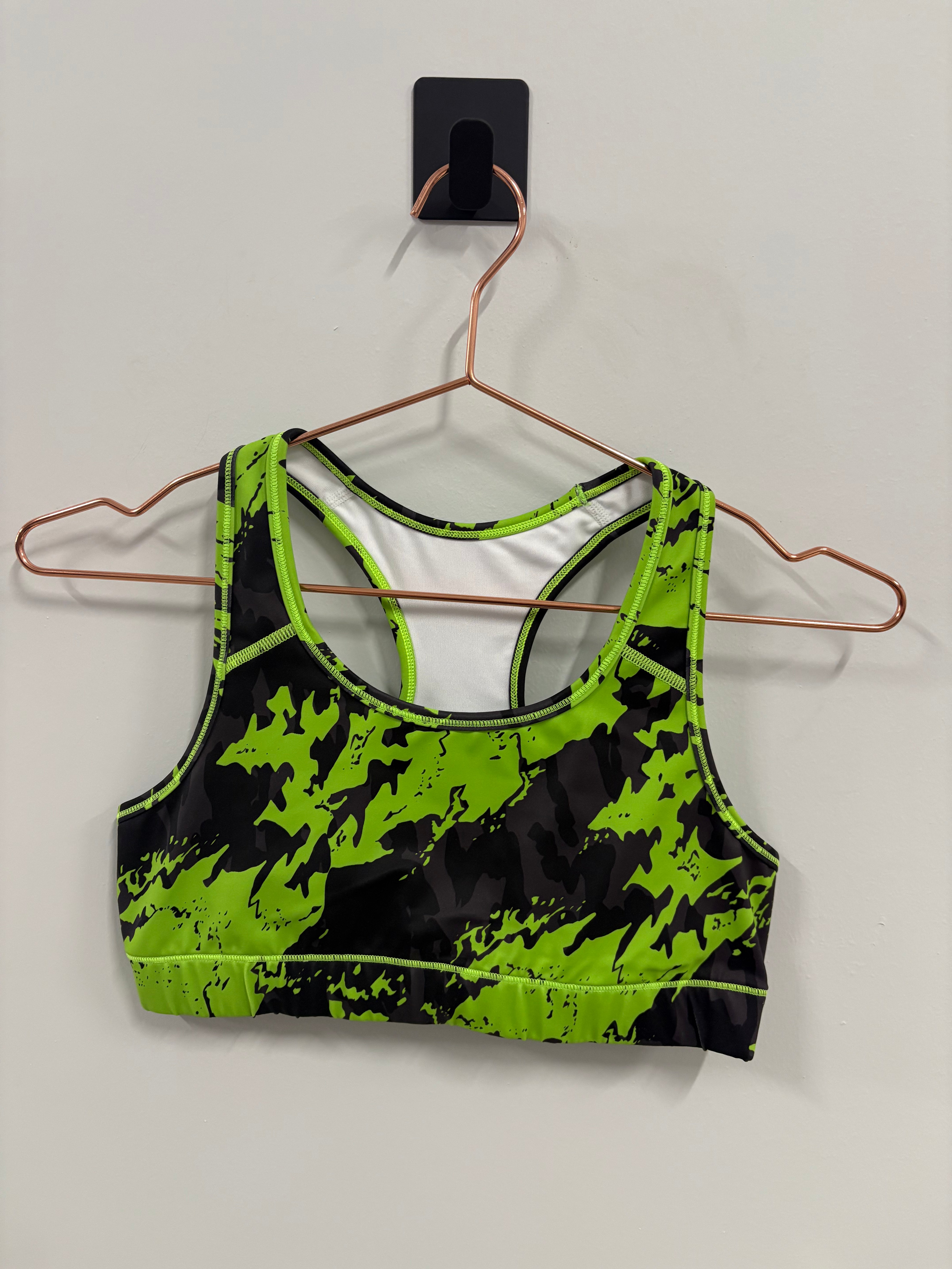 Empowered Bra - Wireless Comfort Support for Women, Black/Green, Small - Perfect for Yoga, Workouts & Everyday Wear