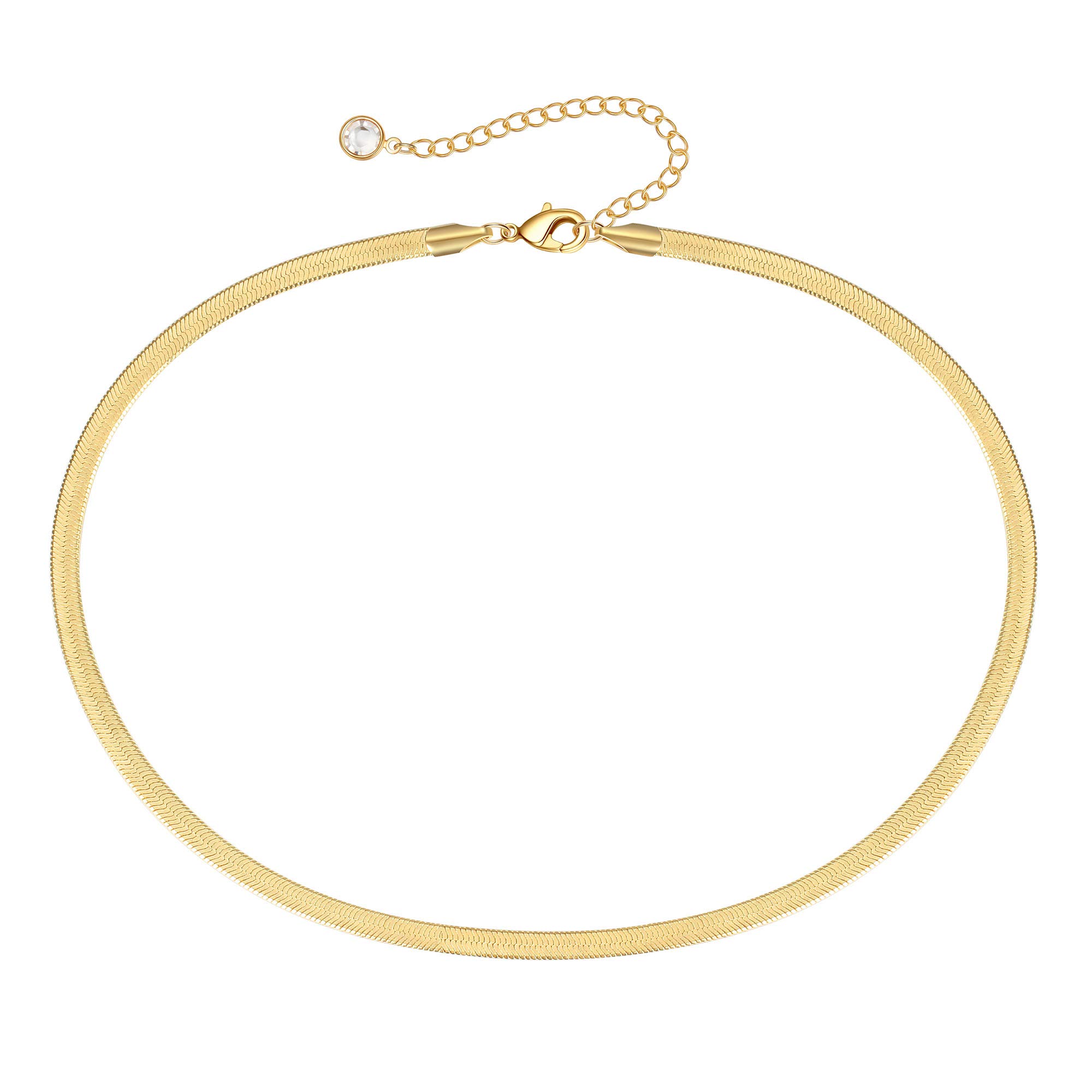 14K Gold Plated Handmade Choker Necklace for Women - Adjustable Snake Link Chain with Cross, Star & Moon Charms | Dainty Gold Necklace Jewelry for Everyday Wear, Parties & Gifts