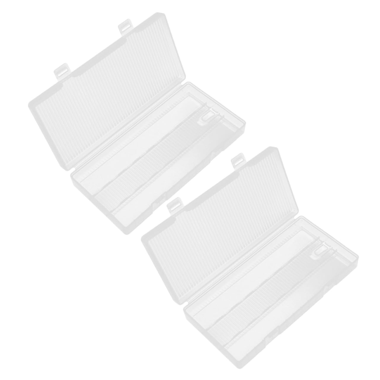 Levemolo 2-Pack Clear PP Battery Storage Box - Small Battery Organizer & Plastic Container for AA AAA Batteries - Perfect for Home, Office, and Travel Organization
