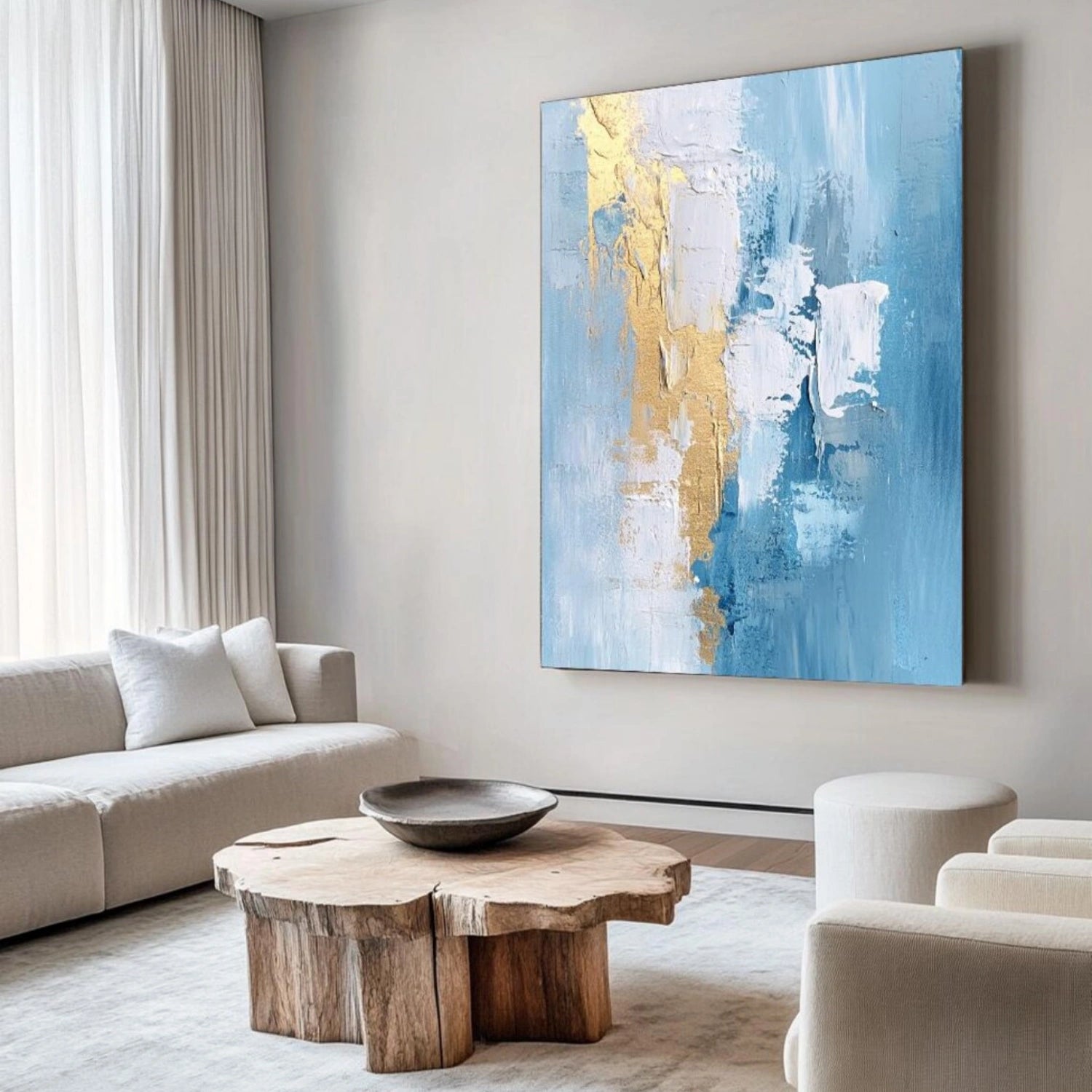 Abstract Painting #AB 458 - Modern Canvas Wall Art for Living Room, Bedroom & Office Decor | Handmade Contemporary Artwork
