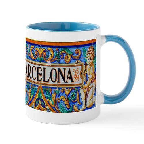 White/Blue Inside - Barcelona Mosaica Mugs