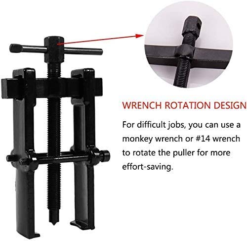 Two Jaw Bearing Puller - Adjustable Gear & Pulley Remover Tool for Bearing, Flywheel, Motorcycle & Auto Repair (3