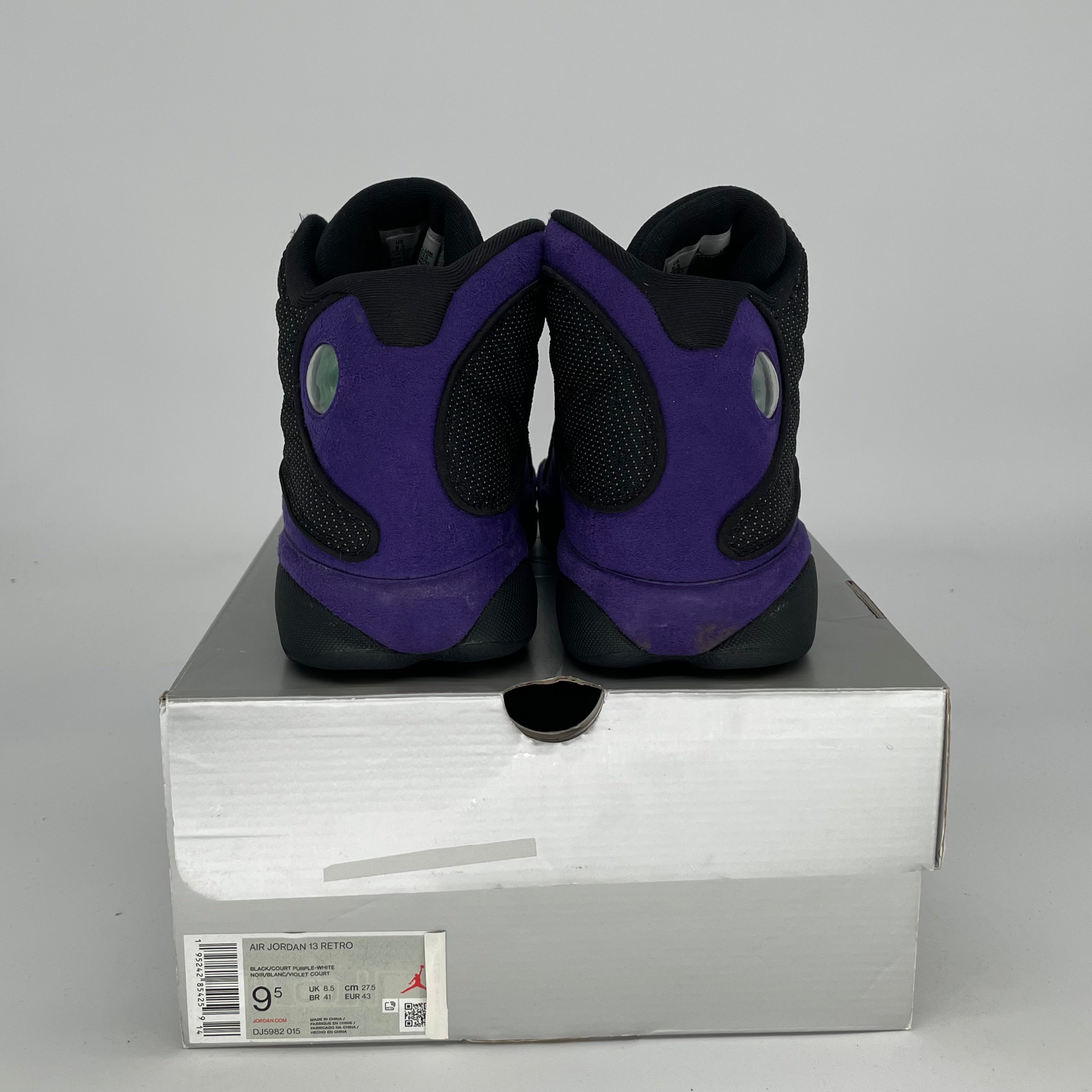 AIR JORDAN 13 Retro Basketball Shoes - Court Purple/White Colorway - Men's Size 9.5 & Women's Size 11 - Style Code DJ5982-015 - Perfect for Streetwear, Sneaker Collecting & Basketball Games