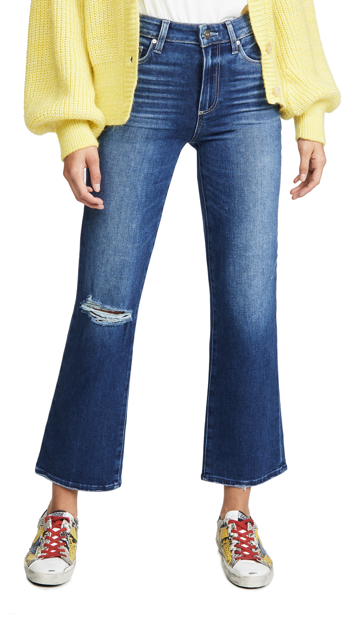 PAIGE Women's Atley High Rise Flared Ankle Jeans - Stylish & Comfortable Denim for Casual Outfits & Night Out Looks