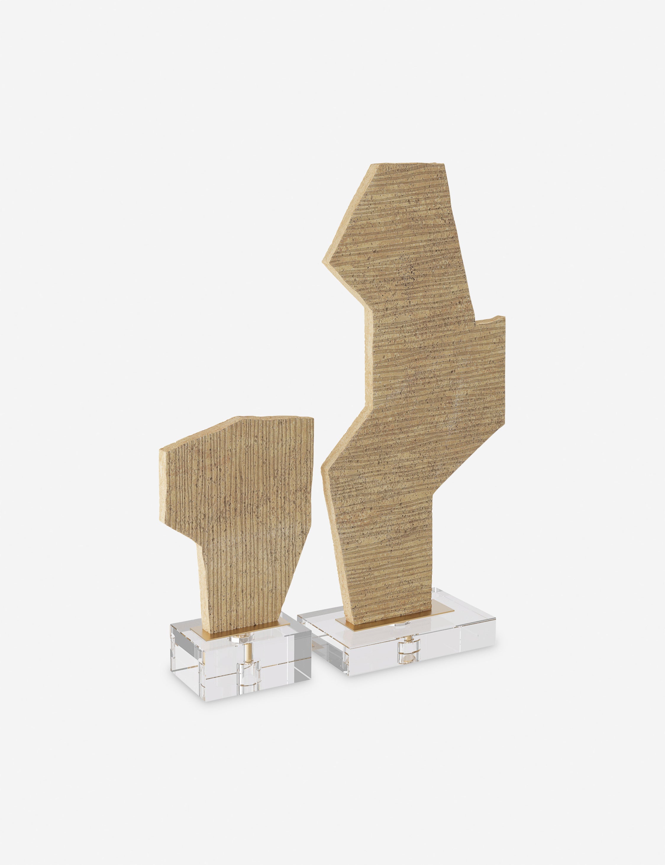 Arteriors Bianchi Sculptures - Set of 2 Modern Home Decor Statues for Living Room, Bedroom or Office Décor