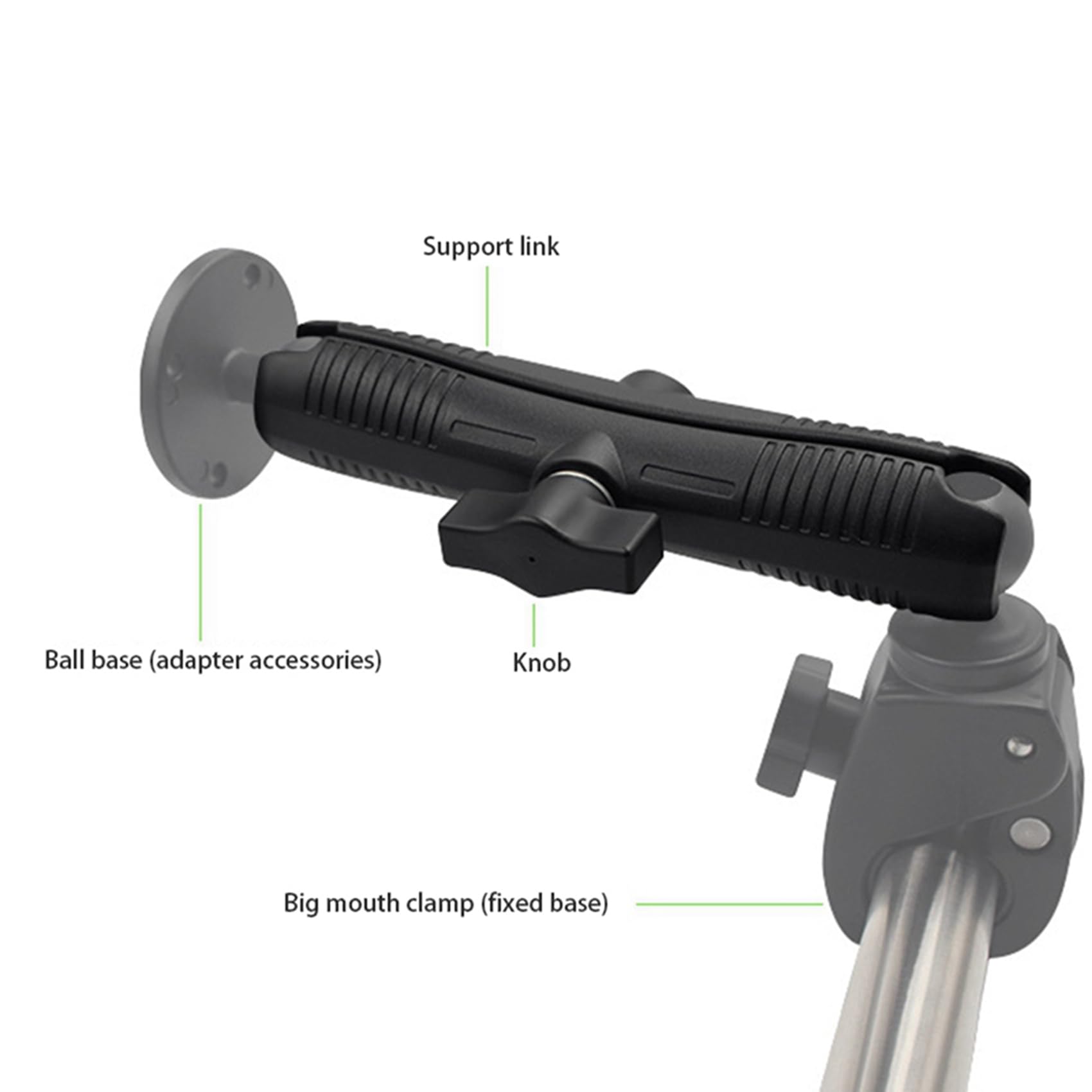 VENECA 2 Pack 17cm Aluminum Alloy Double Socket Arm with 1 Foot Mount - Motorcycle Camera Boom Arm for GoPro, Action Cameras - Perfect for Vlogging, Riding Videos & Adventure Filming