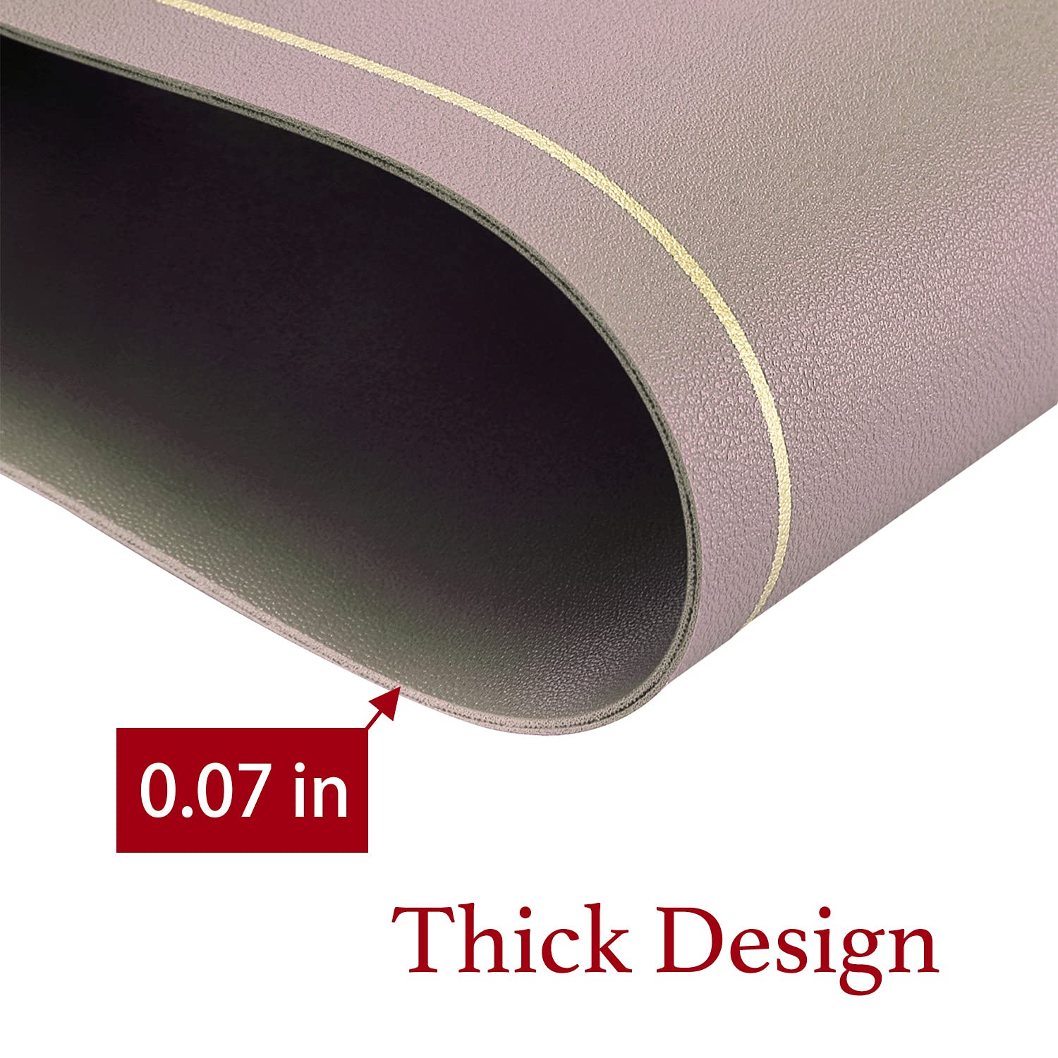 VUDECO Set of 6 Faux Leather Placemats - Heat Resistant, Waterproof & Stain Resistant Modern Dining Table Mats in Grey | Perfect for Everyday Meals, Dinner Parties & Holiday Gatherings