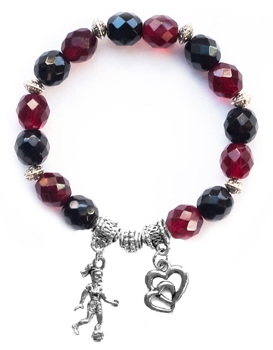 Custom Beaded Soccer Bracelet - Choose Your Team Colors - Perfect for Fans, Players & Game Day Accessories