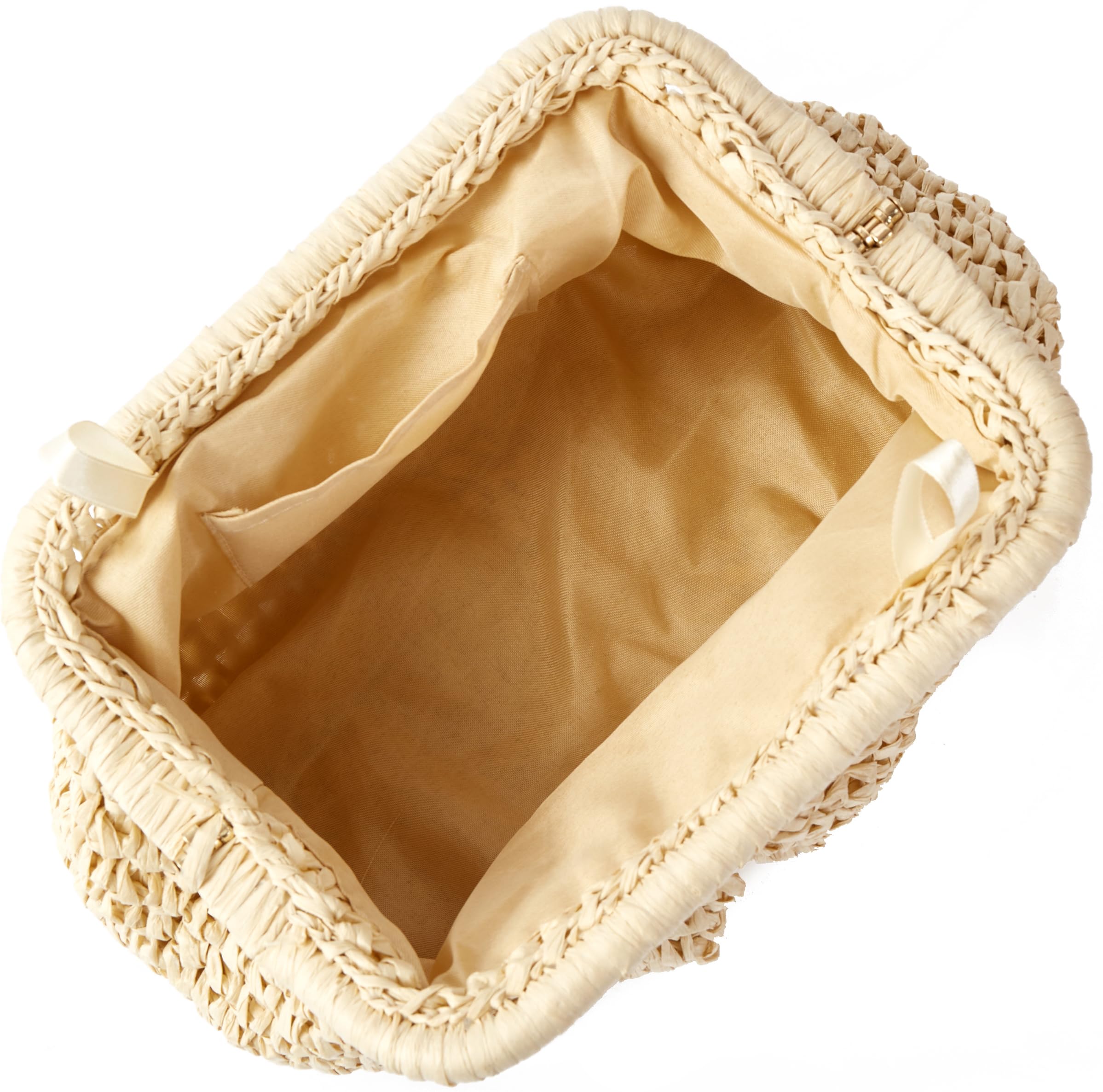 Women's Straw Woven Beach Bag with Detachable Shoulder Strap - Summer Clutch Purse & Pouch Handbag for Vacation, Pool Party, and Outdoor Activities