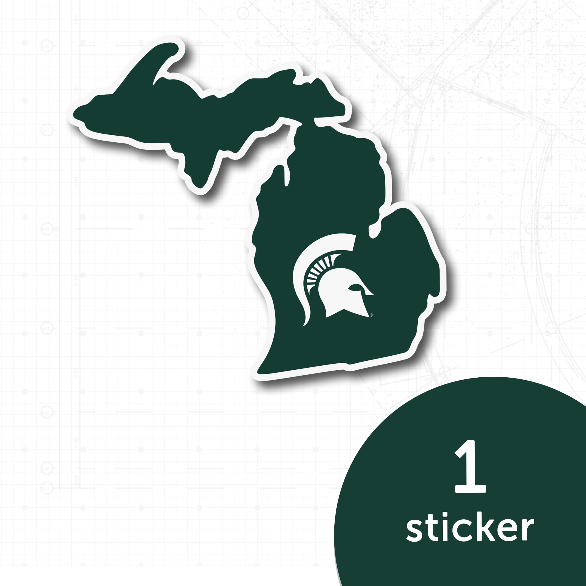 MSU Spartans Michigan University Desert Cactus Vinyl Decal Sticker - Perfect for Laptop, Water Bottle, Car, Scrapbook & DIY Crafts (State Border Design) - Show Your School Spirit at College Games & Tailgating