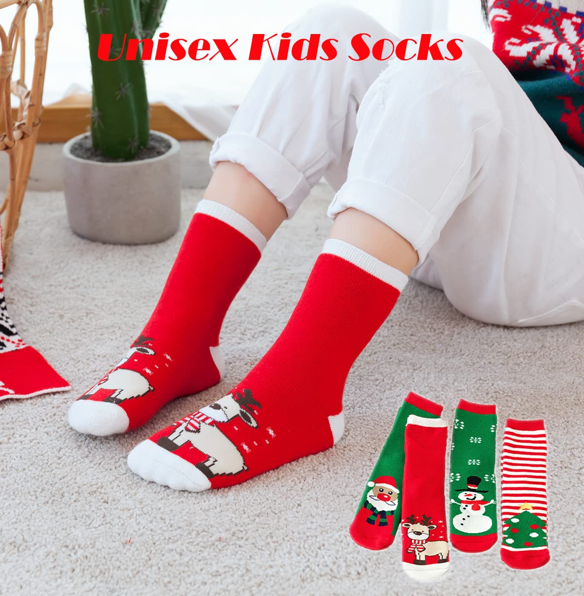 YXBQueen Christmas Socks for Kids - Cozy Fuzzy Holiday Crew Socks for Toddlers, Baby Girls & Boys - Soft Cotton Christmas Stocking Stuffers - Perfect for Xmas Parties, Family Gatherings & Winter Celebrations
