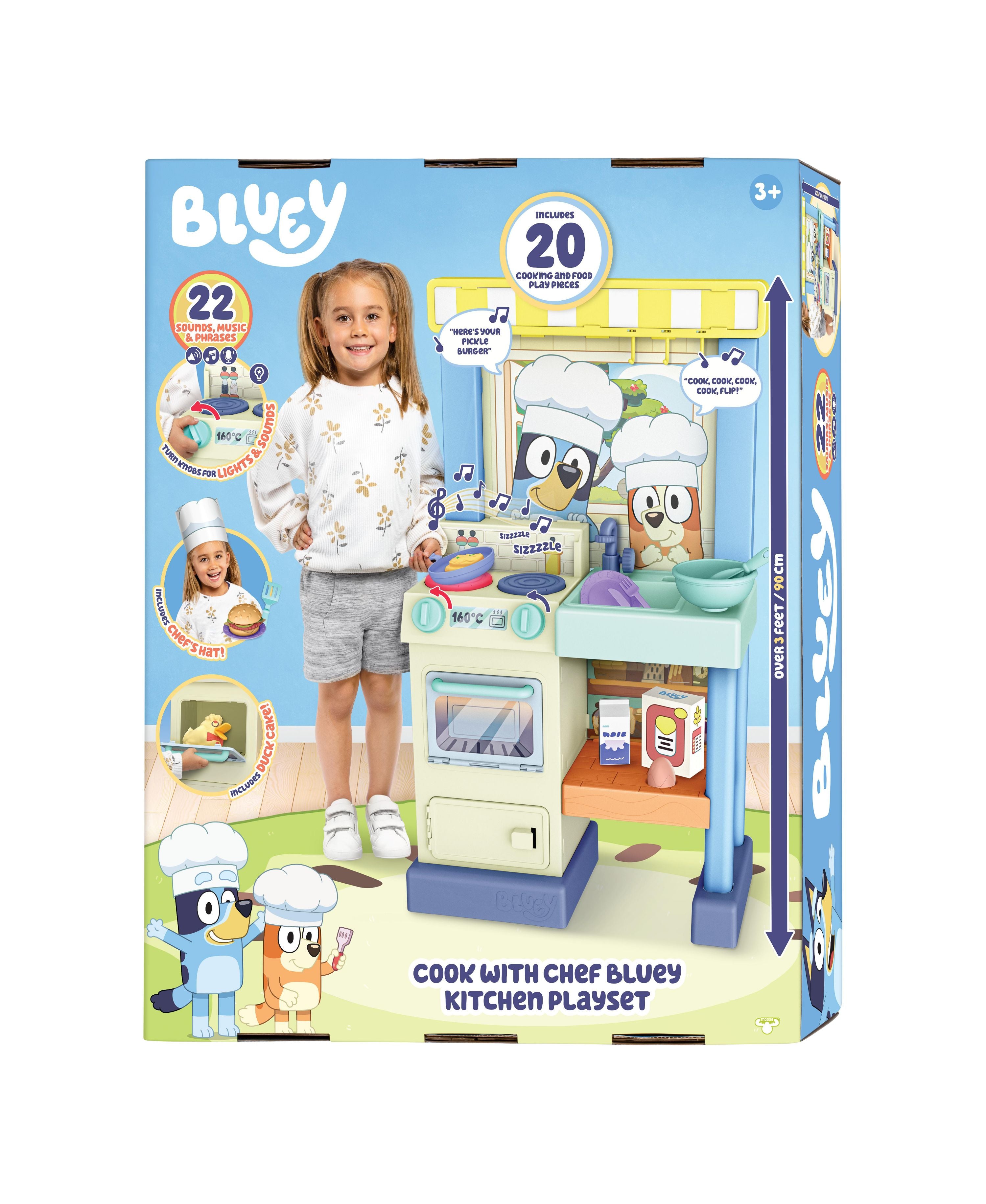 Bluey Deluxe Cook and Clean Kitchen Playset S11 - Interactive Pretend Play Toy for Kids Ages 3+ | Perfect for Imaginative Play, Birthday Gifts & Preschool Learning Activities