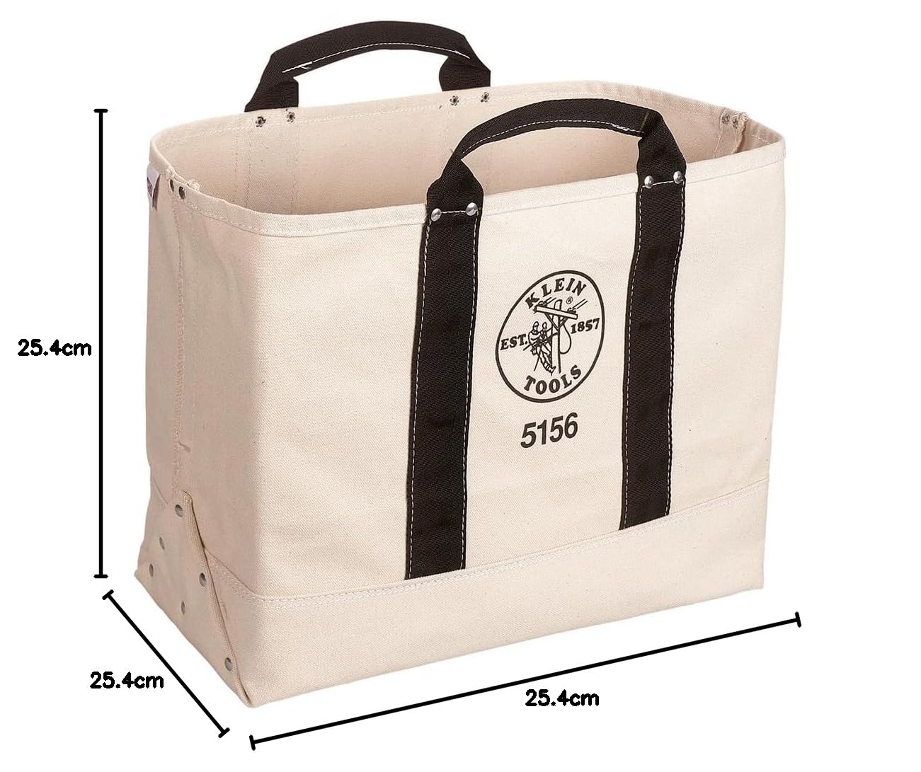 Klein Tools 5156 19-Inch Heavy Duty Canvas Tool Bag for Electricians & Contractors - Perfect for Construction, Home Repairs & DIY Projects