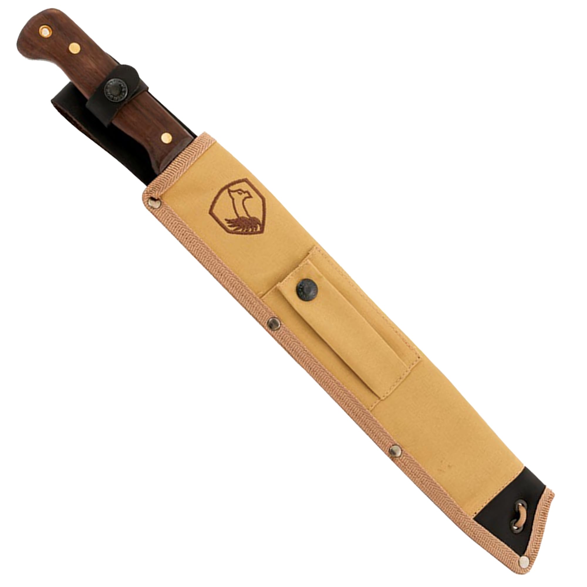 Condor Tool & Knife Australian Army Heavy Duty Machete - 1075 High Carbon Steel Blade (12.9in) - Walnut Handle - Canvas Sheath with Leather Belt Loop - Survival & Outdoor Cutting Tool - 4.5mm Thick - 23.3oz - Perfect for Bushcraft, Camping & Wilderness Survival