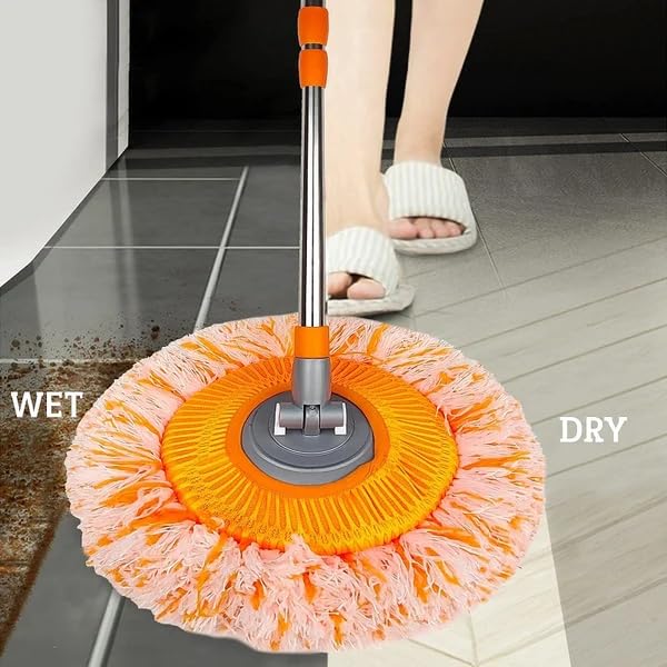 2024 New 360° Rotatable Adjustable Spin Mop with Extendable Handle - Microfiber Easy Cleaning Mop with 3 Replaceable Heads - Perfect for Floors, Walls, and Hard-to-Reach Areas