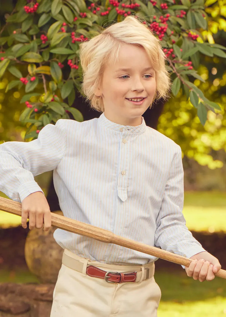 Stafford Striped Boys Shirt - Classic Casual Button Down for Kids - Perfect for School, Playdates & Family Outings