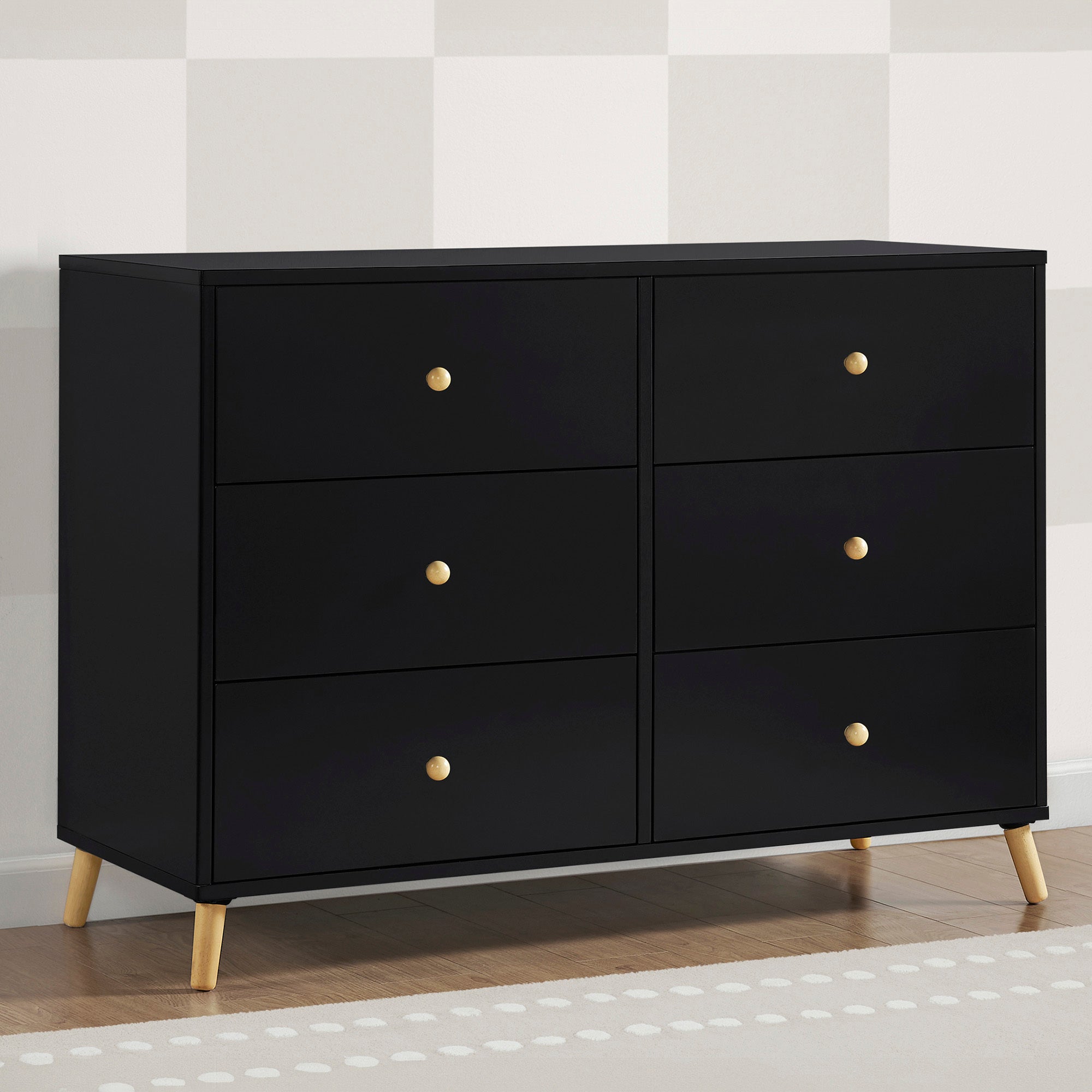 Essex 6-Drawer Dresser with Interlocking Drawers - Sturdy Bedroom Storage Furniture for Clothes & Accessories | Perfect for Master Bedroom, Guest Room & Nursery Organization