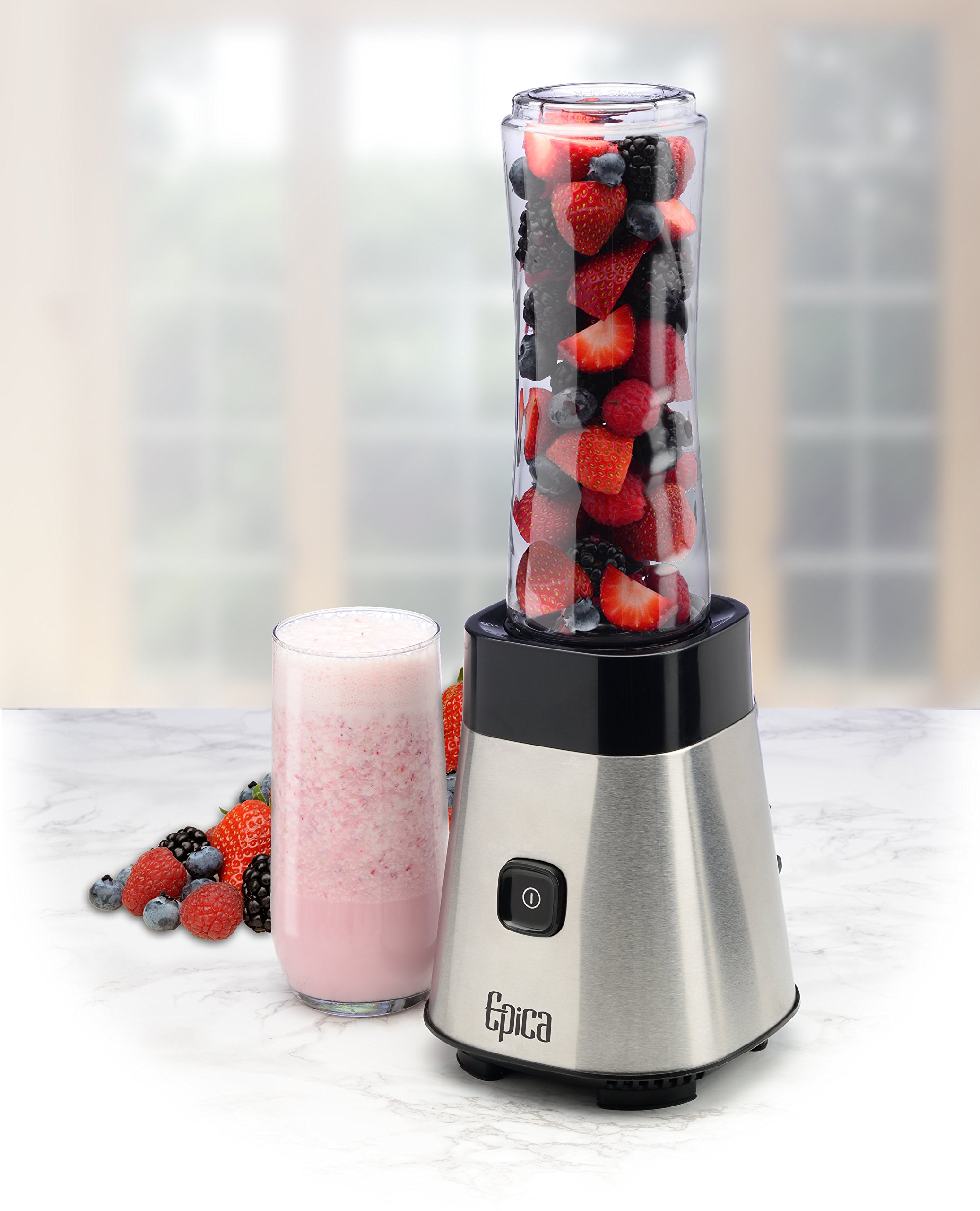Epica Personal Blender with Travel Bottle - 350W Portable Smoothie Maker for Shakes, Juices & Protein Drinks - Perfect for Home, Office & Gym Use