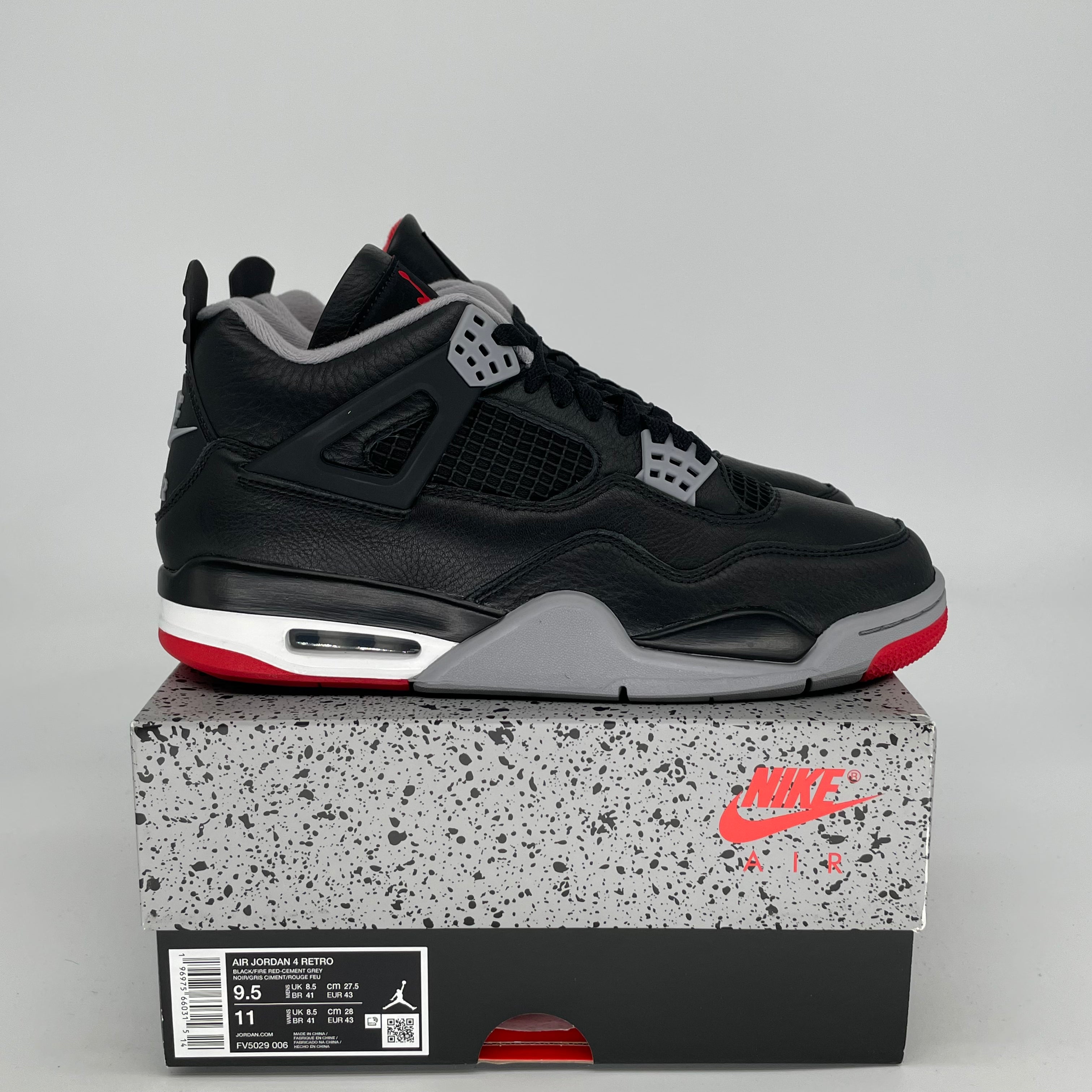 Original Air Jordan 4 Bred Reimagined - Men's Size 9.5 / Women's Size 11W - Style Code FV5029-006 - Perfect for Sneaker Collectors & Basketball Enthusiasts