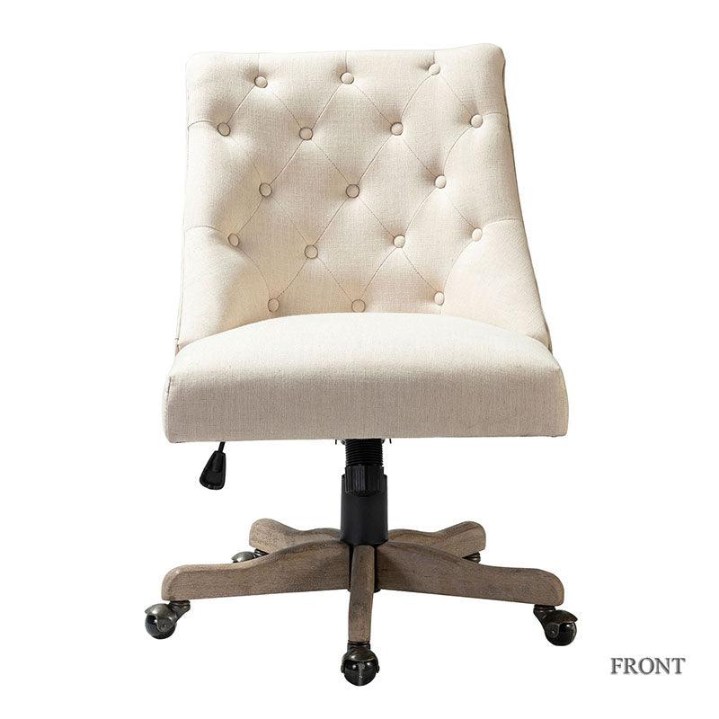 Estelle Upholstered Tufted Office Chair - Ergonomic Desk Chair with Lumbar Support for Home & Office Workspace | Comfortable Computer Chair for Long Hours Sitting