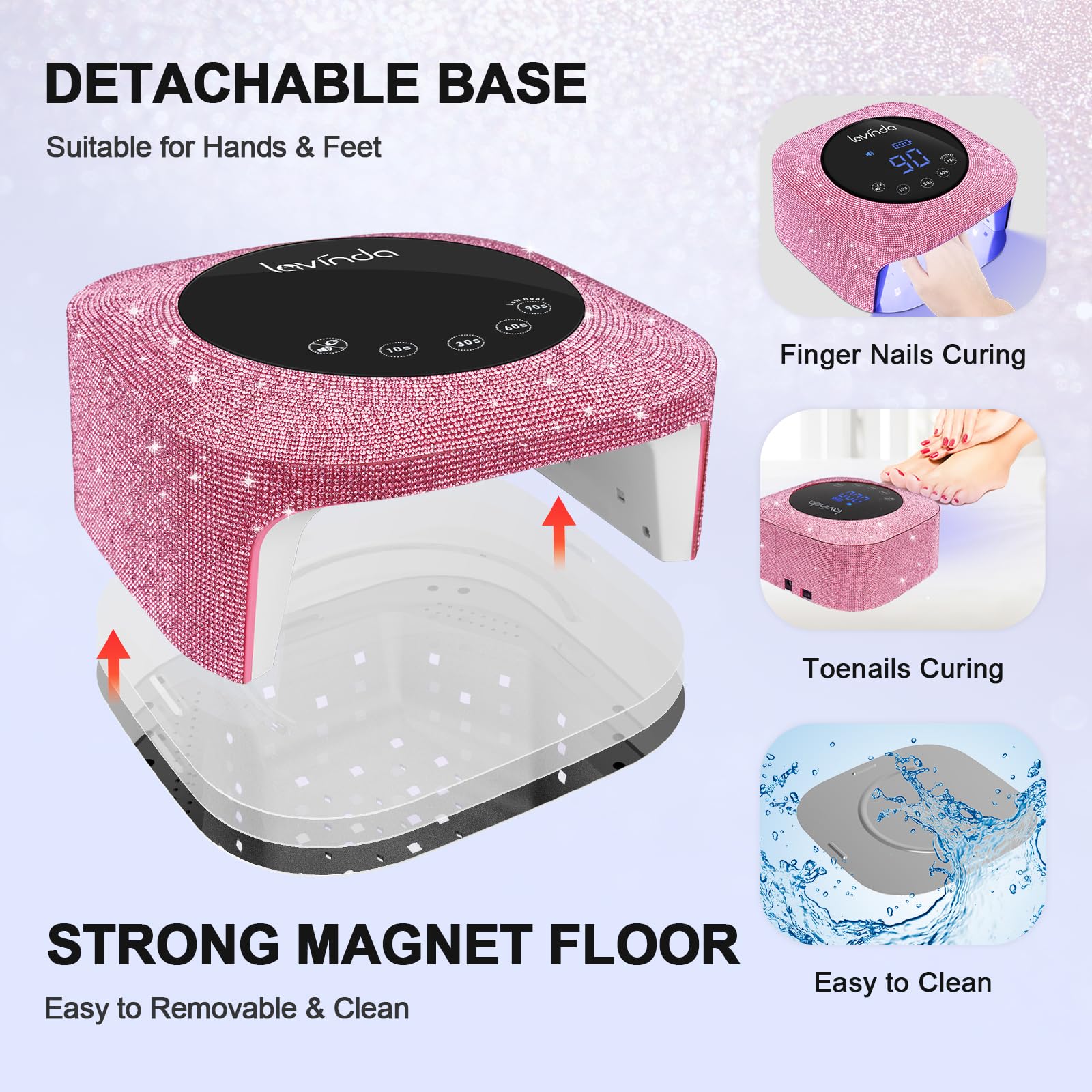 Lavinda 54W UV LED Nail Lamp & 35000RPM Cordless Nail Drill Kit - Professional Gel Polish Dryer & Electric Nail File for Acrylic, Gel, Dip Powder - Portable Manicure Set for Home & Salon Use