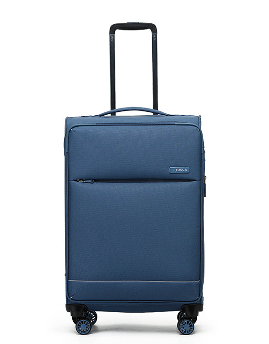 Tosca SO LITE New AIR5055 67cm Medium Spinner Luggage - Lightweight Carry-On Suitcase with 360° Wheels, Blue | Perfect for Business Travel & Weekend Getaways