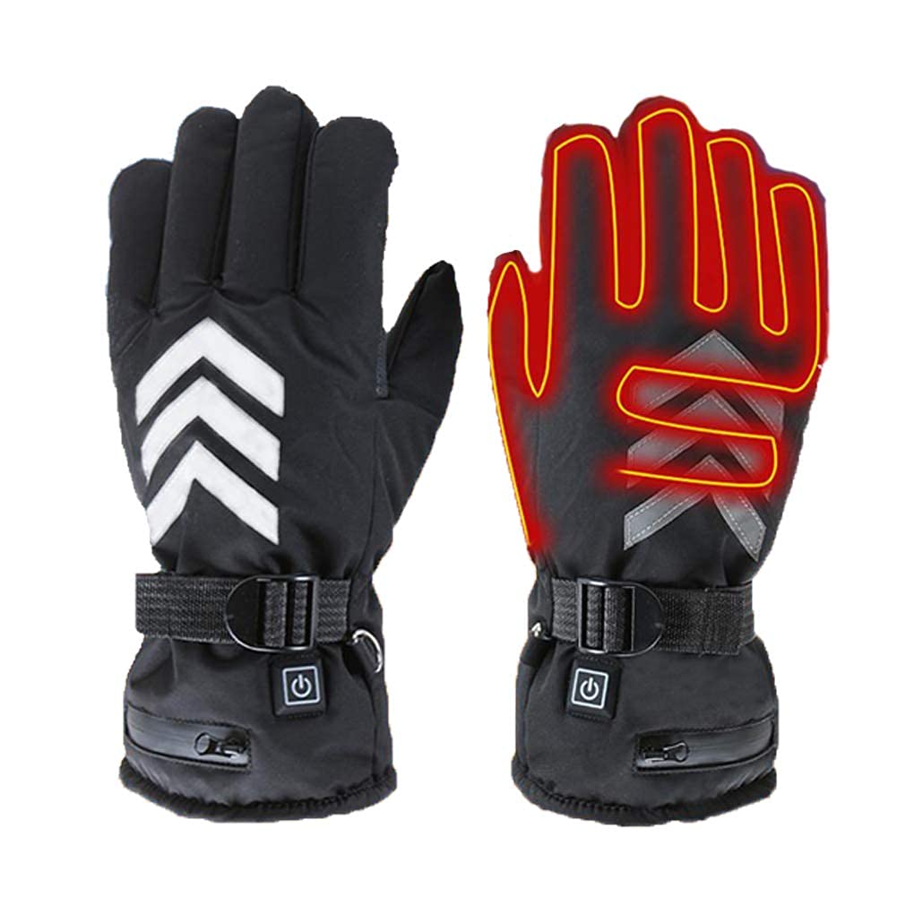 Electric Heated Gloves for Women & Men - Touchscreen Thermal Gloves with 3 Temperature Settings, 2600mAh Battery & Reflective Tape - Perfect for Skiing, Snowboarding, Hiking & Winter Outdoor Activities