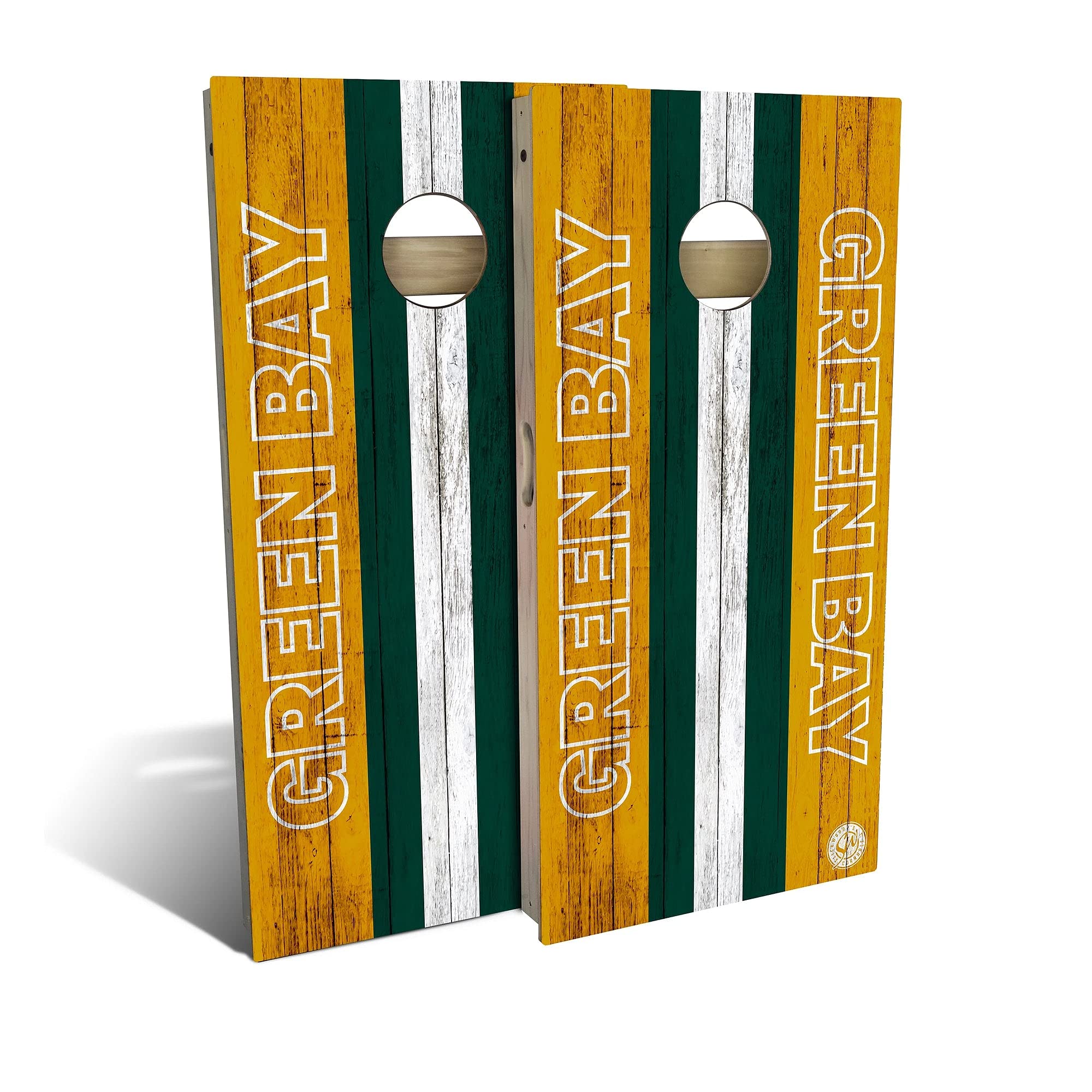 Green Bay Packers Cornhole Game Set - Official NFL Cornhole Boards with 8 Bean Bags - Outdoor Tailgate Party & Backyard Games for Football Fans - 2 Regulation-Sized Boards with Carrying Case
