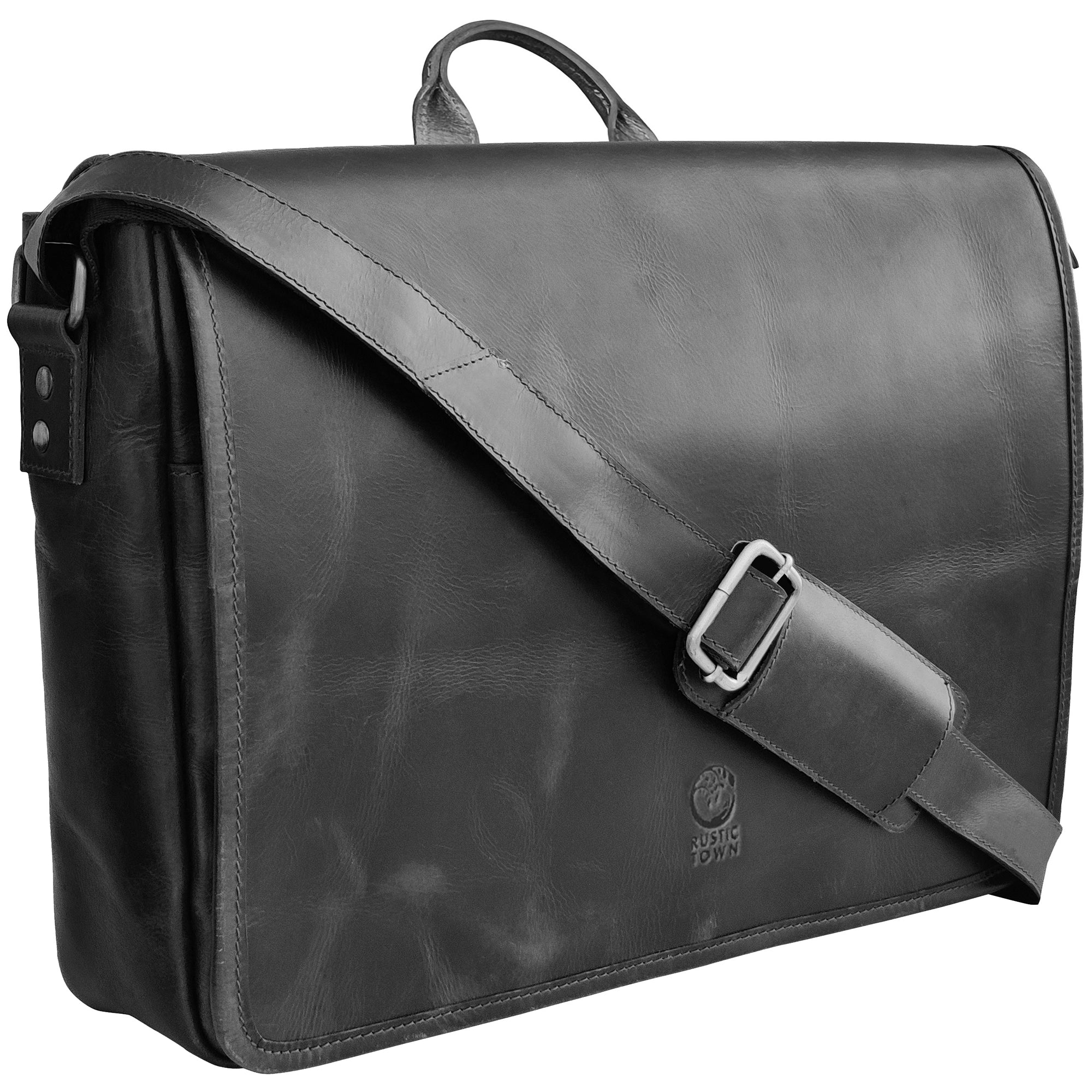 Premium Genuine Leather Briefcase for Men - Stylish Laptop Messenger Bag for Business, Office & Travel - Perfect for Professionals, Commuters and Business Trips