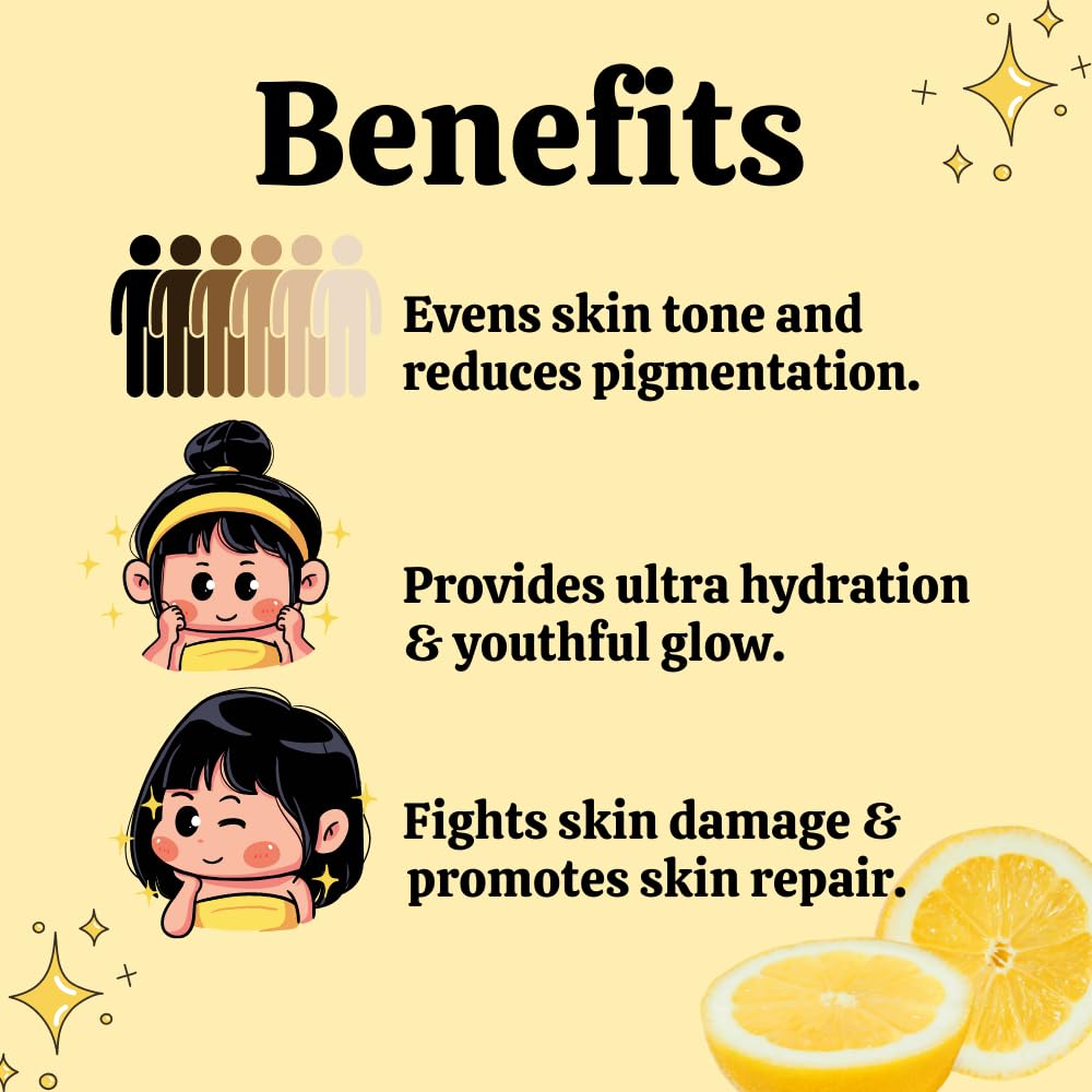 Riyo Herbs Vitamin C Gel Moisturizer with Vitamin E, Rosehip Oil & Lemon Peel Extract - Brightening Face Cream for Pigmentation & Skin Repair | Fast Absorbing, Even Skin Tone | 50g | Perfect for Daily Skincare Routine & Anti-Aging Care