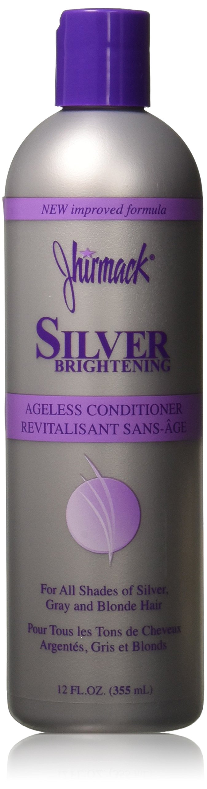 Hask Jhirmack Silver Plus Ageless Conditioner for Gray & Silver Hair - 12 oz | Hydrating & Toning Formula for Mature Hair | Perfect for Daily Use & Salon-Quality Results at Home
