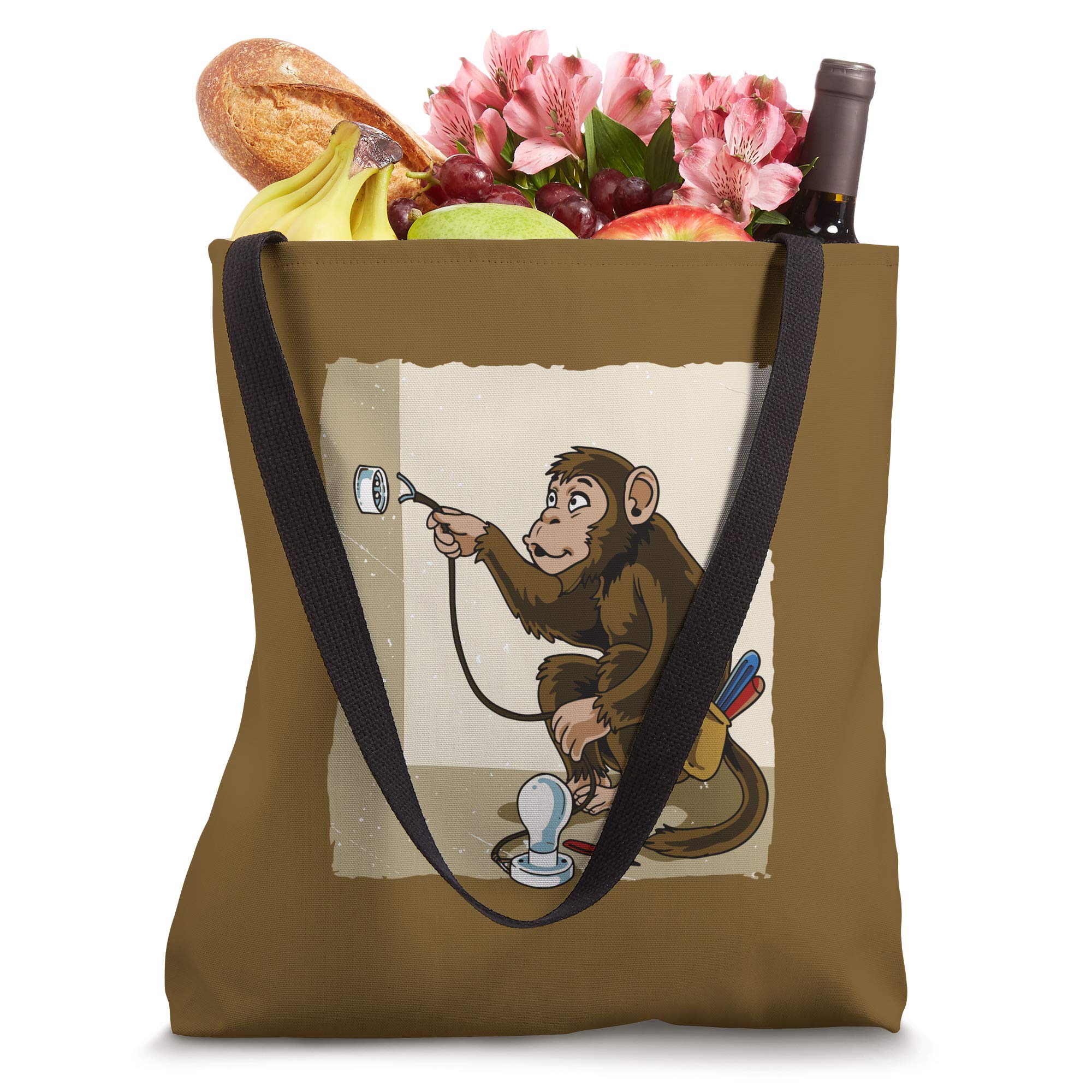 Electric Monkey Tote Bag - Cute & Durable Canvas Shoulder Bag for Women, Perfect for Grocery Shopping, Beach Trips & Daily Use