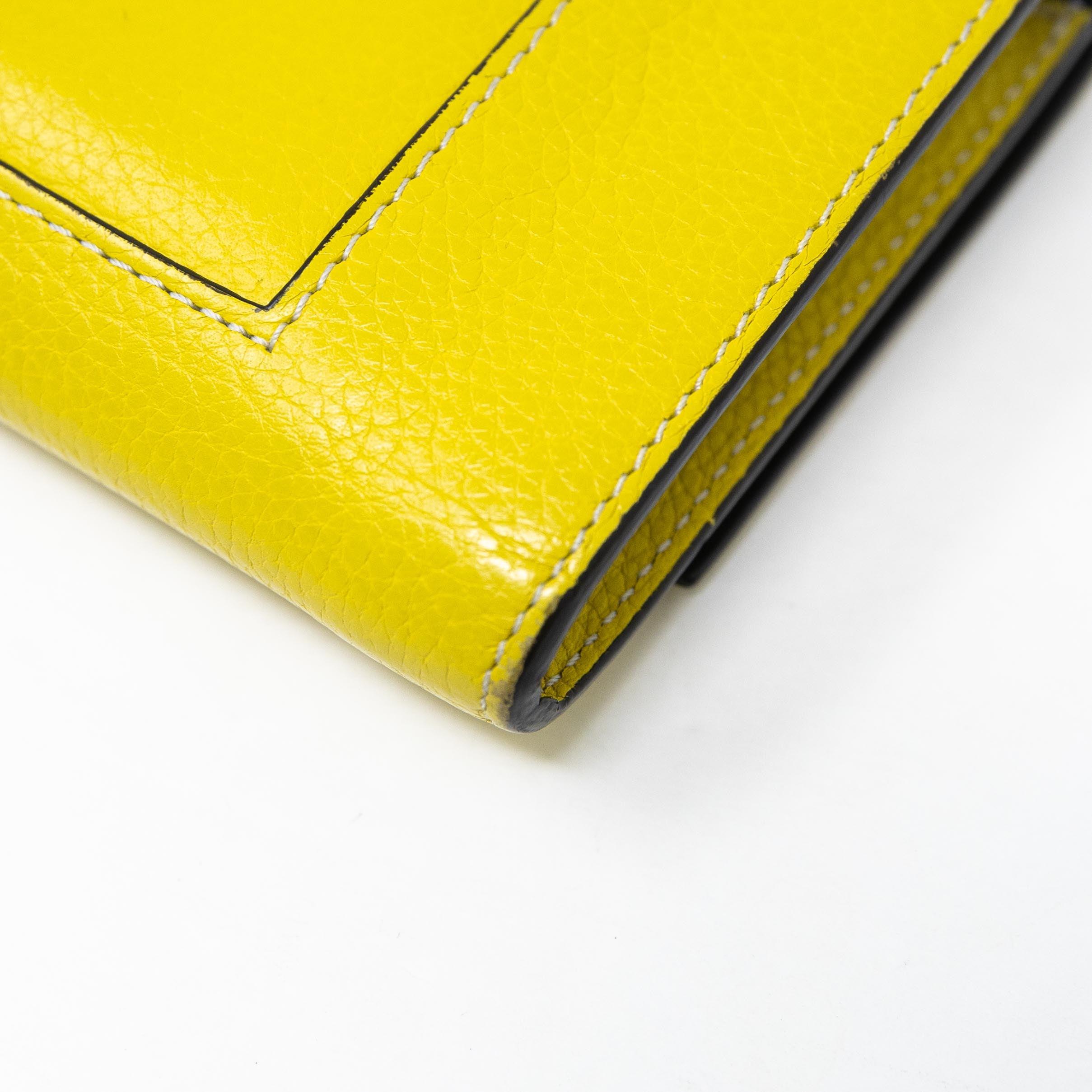 Celine Yellow Leather Long Wallet for Women - Stylish & Spacious Designer Wallet for Everyday Use & Travel