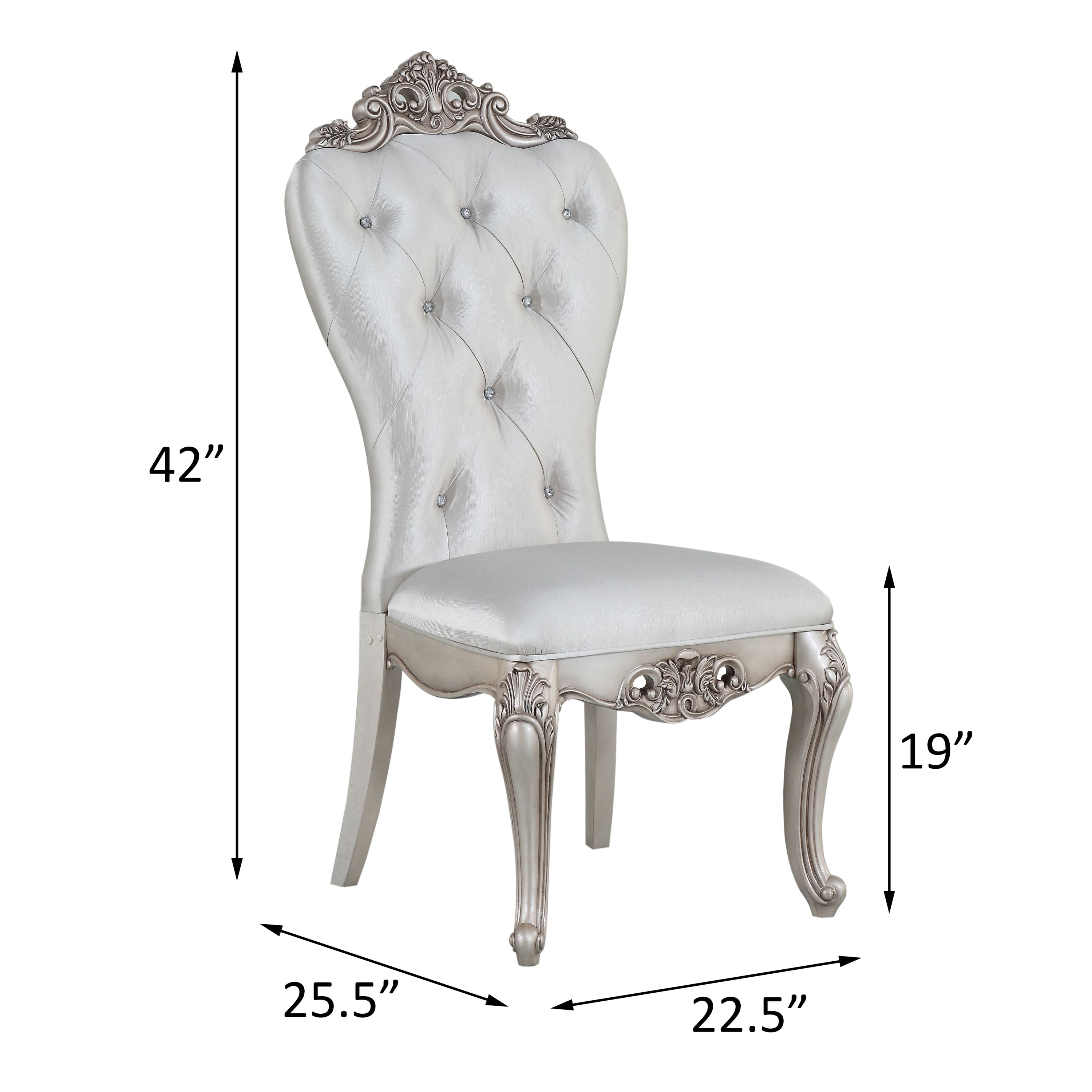 Luxury Cream & Golden Ivory Tufted Side Chairs Set of 2 - Elegant Accent Chairs for Dining Room, Living Room or Bedroom Decor