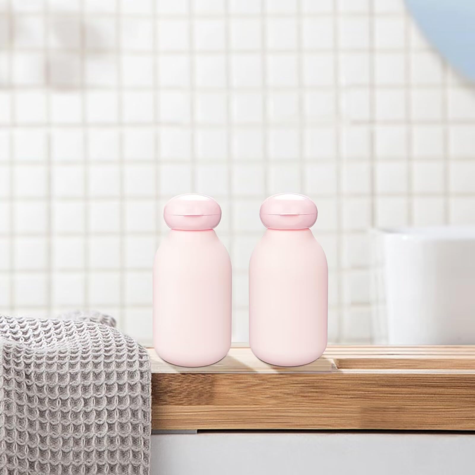 Refillable 3.4 oz Travel Squeeze Bottles with Flip Cap - 2 Pack Leak-Proof Toiletry Containers for Shampoo, Conditioner & Cosmetics | Perfect for TSA Carry-On, Gym, Camping & Vacation (Pink)