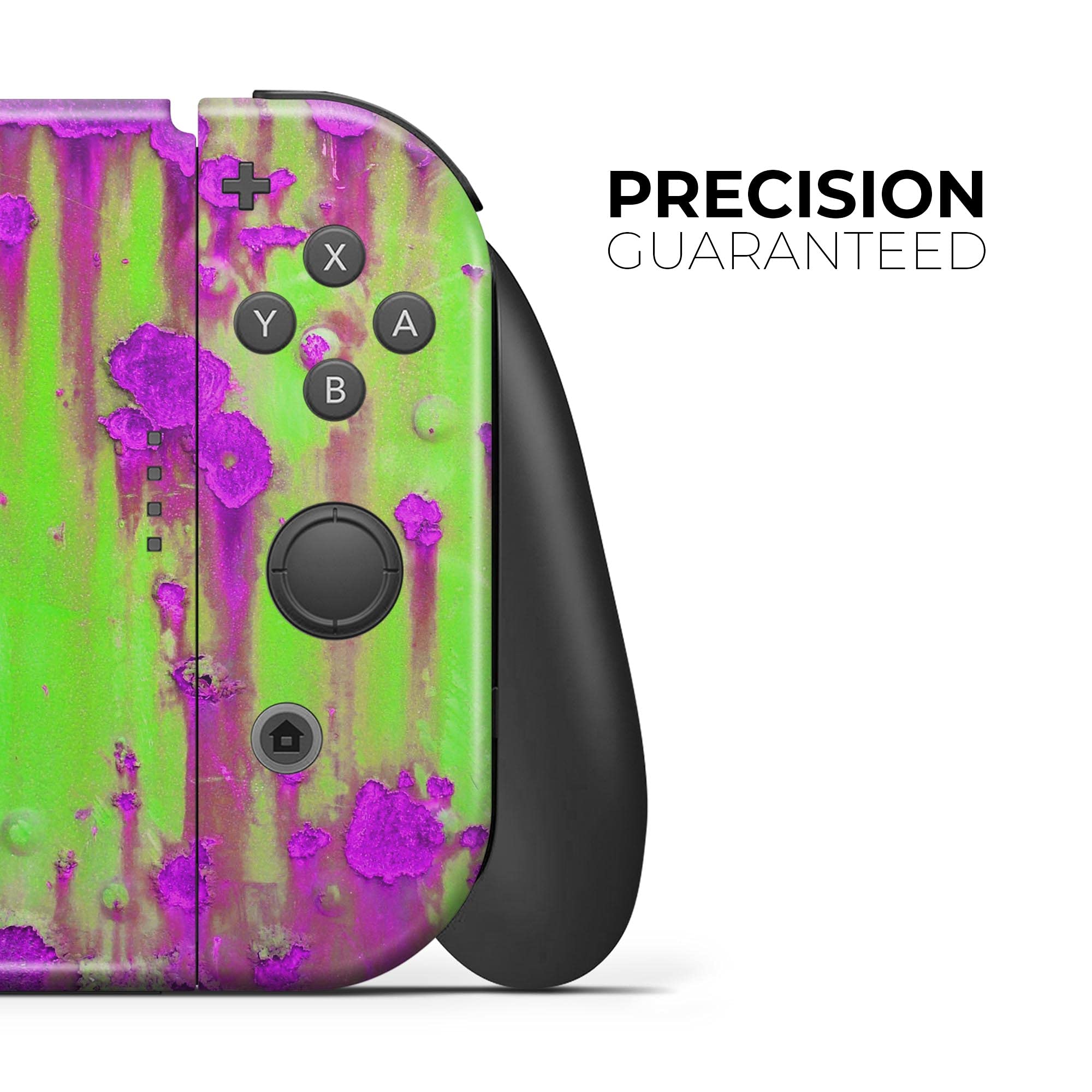 Nintendo Switch Pro Controller Skin - Scratch-Resistant Removable Vinyl Wrap Cover in Lime Green & Hot Purple Rust | Protective Decal for Gaming, Travel & Home Use