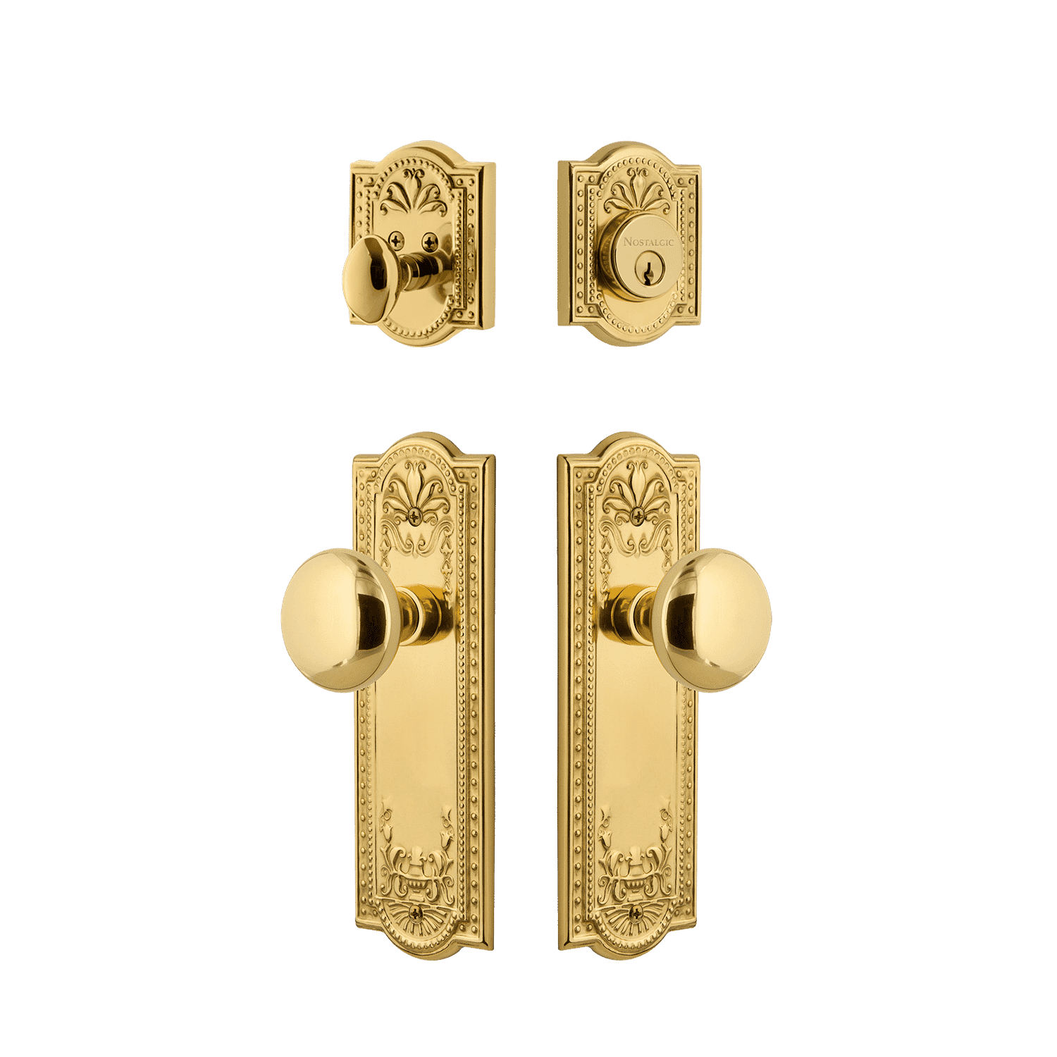 Premium Meadows Entry Door Set with New York Knob in Unlacquered Brass - Elegant Hardware for Traditional & Modern Homes