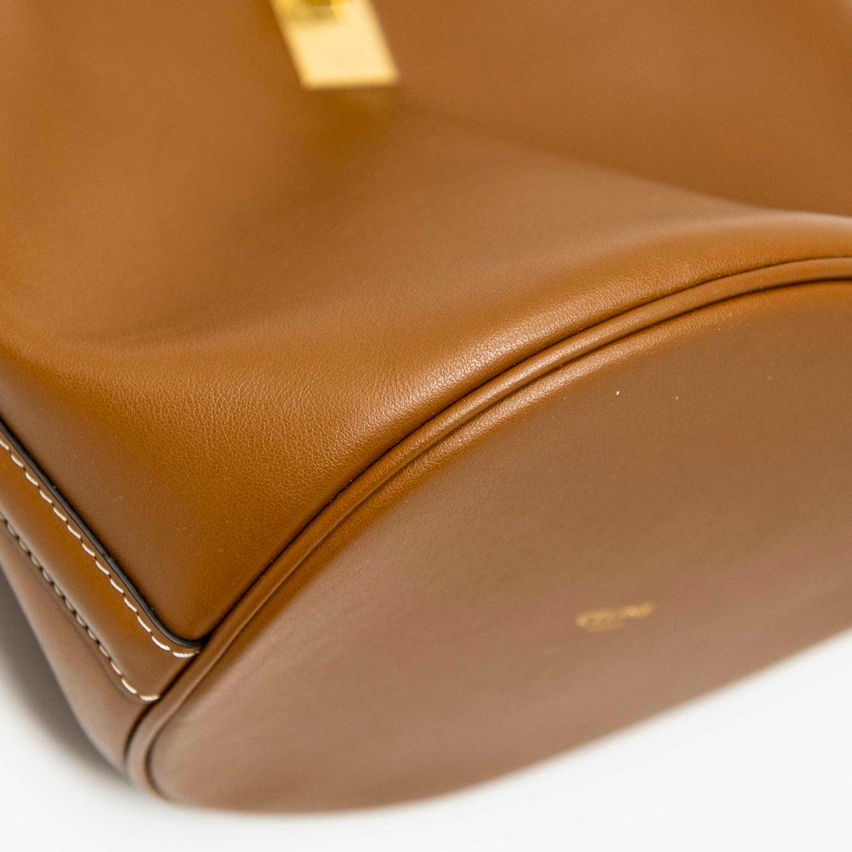 Celine Tan Teen Bucket 16 Bag - Genuine Leather Crossbody Shoulder Bag for Women | Perfect for Travel, Shopping & Everyday Use