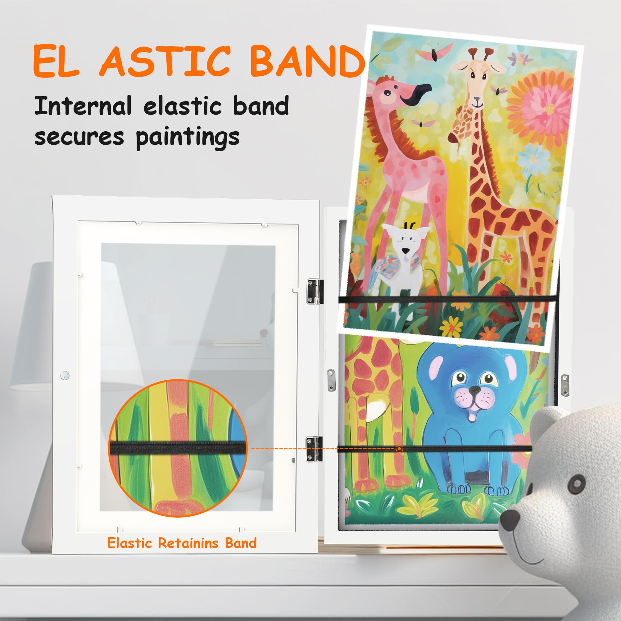 2-Pack Kids Art Frames 8.5x11 - Changeable Front Opening Picture Frames for Home & Classroom Decor