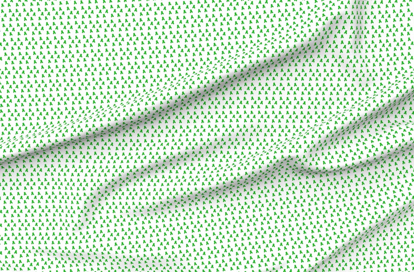 Green Cancer Awareness Printed Minky Fabric Fat Quarter - Soft Plush Material for Sewing Baby Blankets, Quilt Backing & DIY Projects - Perfect for Crafting, Home Decor & Gift Making