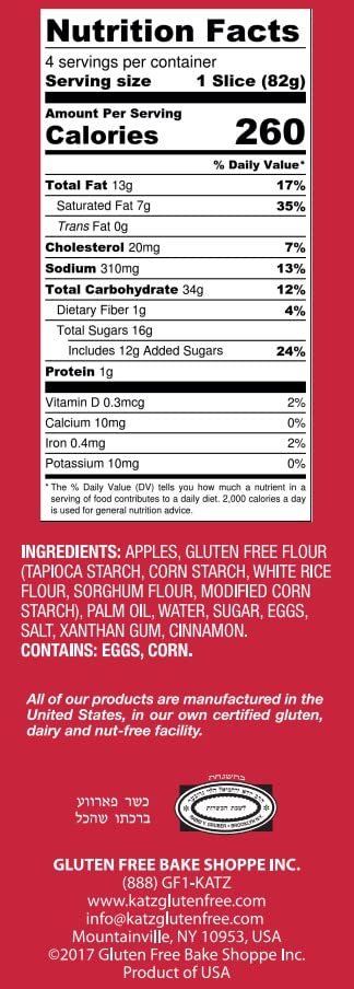 Katz Gluten Free Personal Size Apple Pie - Dairy Free, Nut Free, Soy Free, Kosher Certified (6 Pack, 11.5 oz Each) | Perfect for School Lunches, Office Snacks & Gluten-Free Desserts