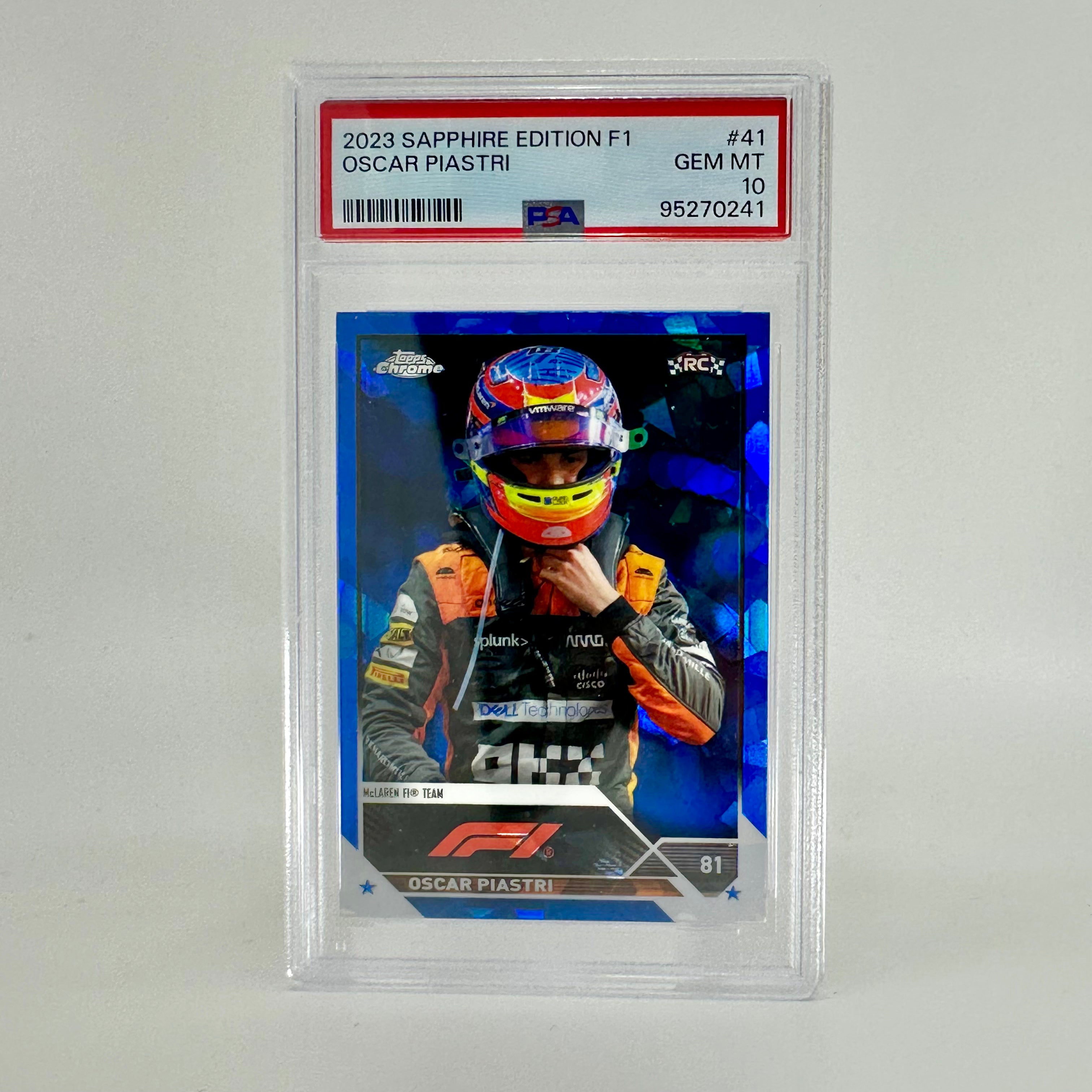 2023 Topps Chrome F1 Oscar Piastri #41 Sapphire Edition PSA 10 Rookie Card - Perfect for F1 Collectors, Sports Memorabilia Enthusiasts & Investment Collectibles