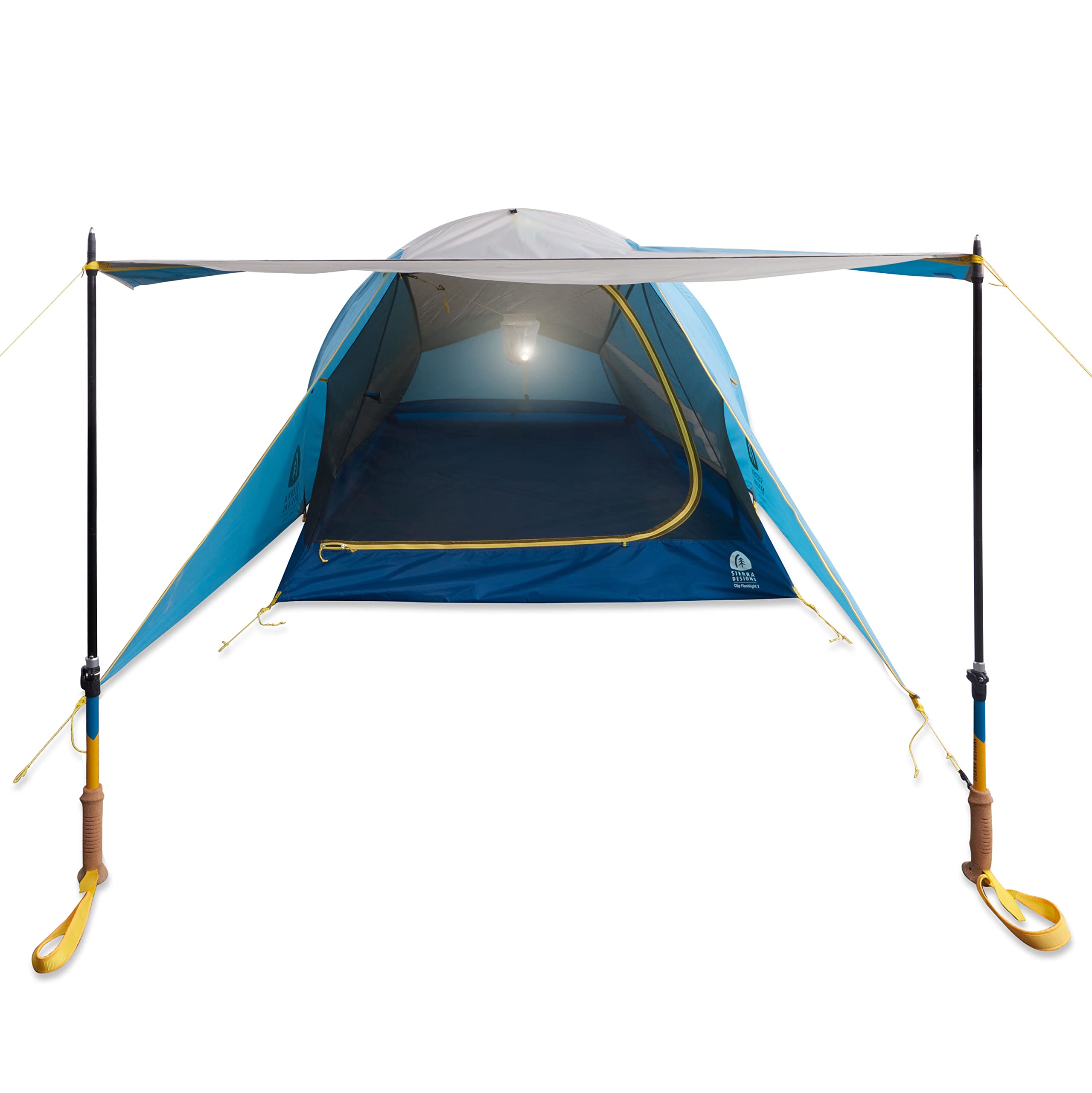 Sierra Designs Clip Flashlight 2-Person Backpacking Tent - Ultralight Camping Tent with Large Vestibule & Storage Bag - Perfect for Hiking, Backpacking, and Outdoor Adventures