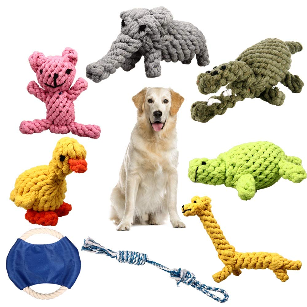 ZOUTOG 8-Pack Durable Puppy Chew Toys for Aggressive Chewers - Safe Rope Dog Toys for Small, Medium & Large Breeds - Promotes Dental Health & Playtime Fun - Perfect for Indoor/Outdoor Play, Training & Teething Relief