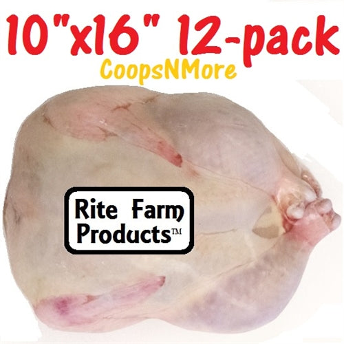 12-Pack 10x16 Inch Poultry Shrink Bags for Chicken, Turkey & Meat - Heavy Duty Freezer Storage Bags for Vacuum Sealing, Sous Vide & Meal Prep - Perfect for Home Butchering, Hunting & Bulk Food Preservation