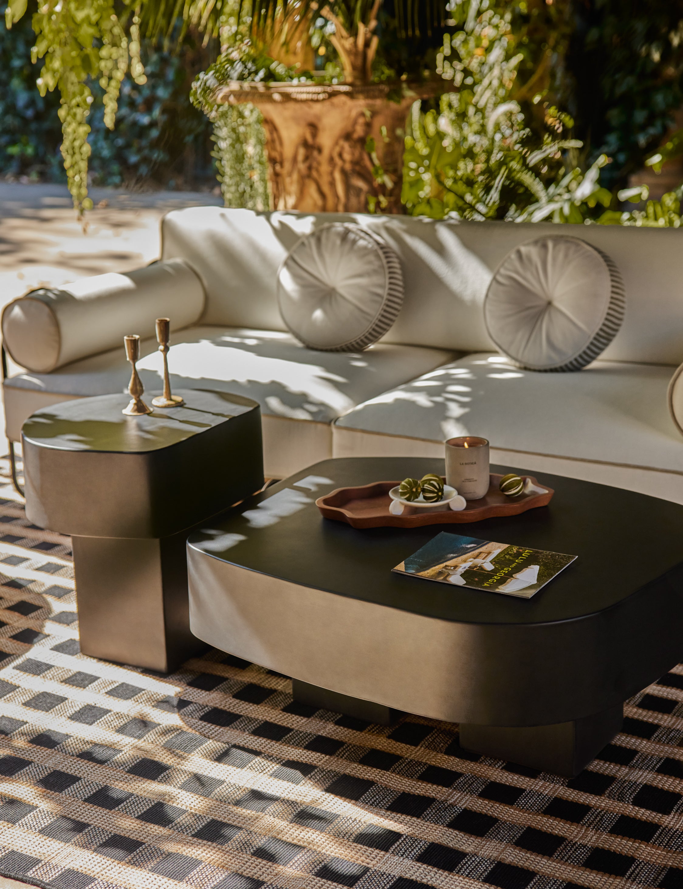 Sarah Sherman Samuel Round Coffee Table - Indoor & Outdoor Use - Perfect for Patio, Living Room, and Garden Decor