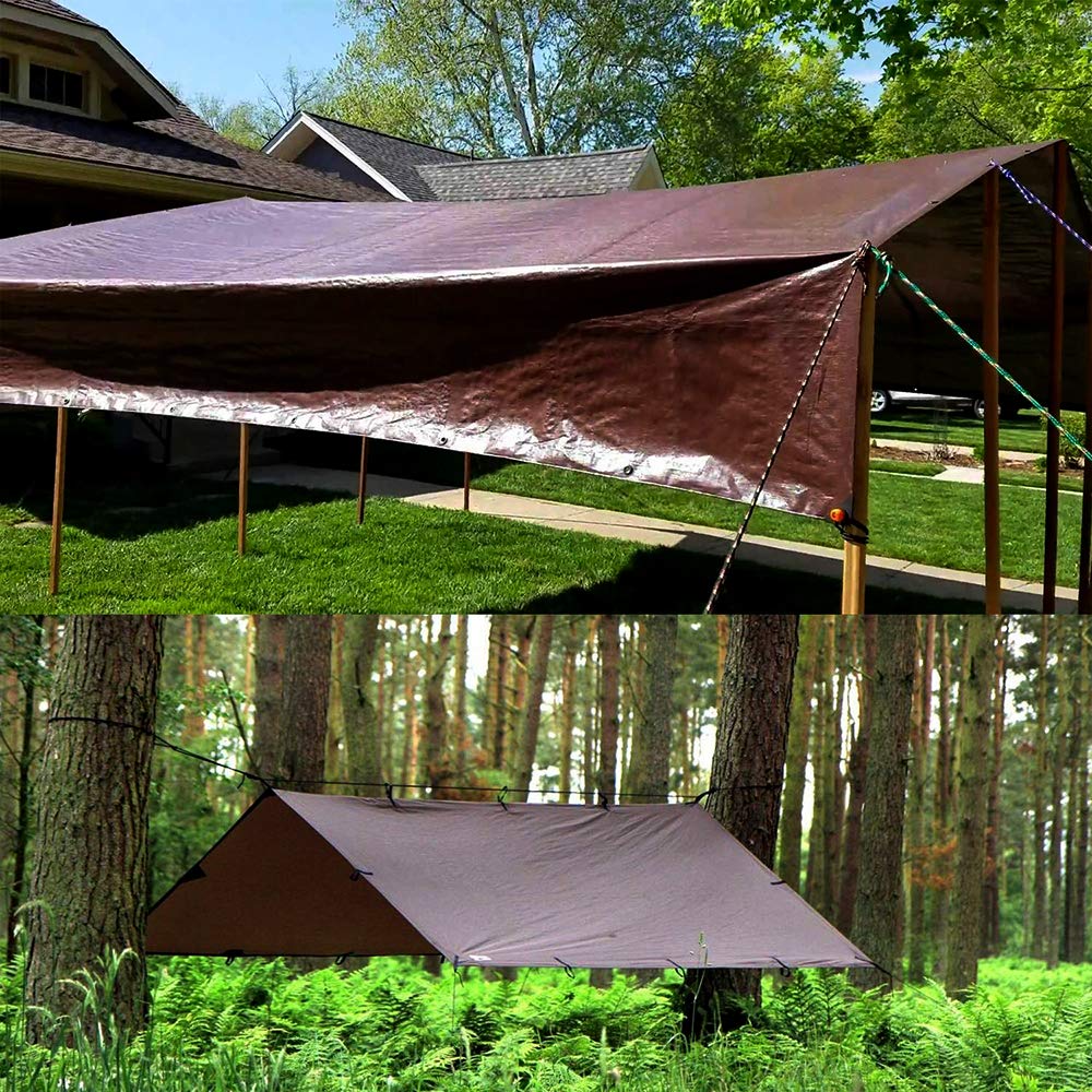 16 Mil 30x30FT Heavy Duty Waterproof Tarp Cover - UV & Rip Resistant, Reinforced Edges - Multi-Purpose Tarpaulin for Boat, RV, Canopy, Camping Tent, Shelter - Perfect for Outdoor Adventures, Construction Sites & Emergency Protection